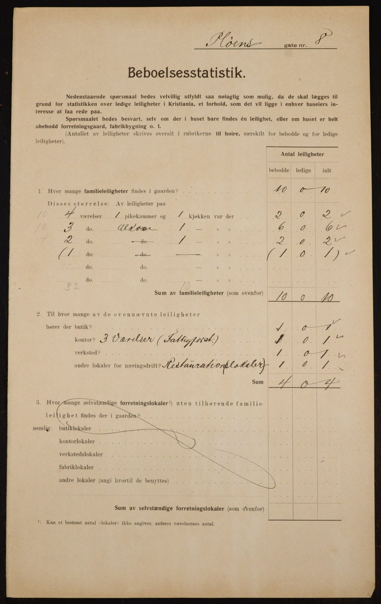 OBA, Kommunal folketelling 1.2.1910 for Kristiania, 1910, s. 77651