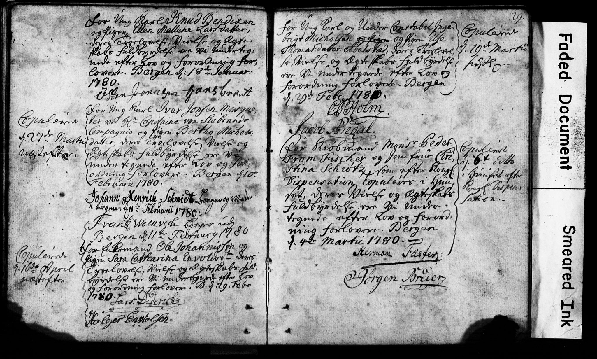 Korskirken sokneprestembete, SAB/A-76101: Forlovererklæringer nr. II.5.1, 1776-1816, s. 29