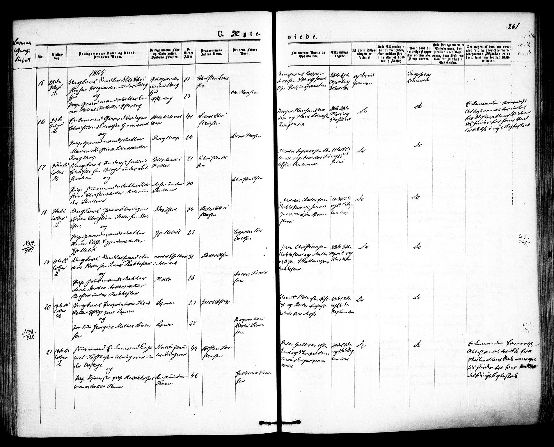 Høland prestekontor Kirkebøker, SAO/A-10346a/F/Fa/L0011: Ministerialbok nr. I 11, 1862-1869, s. 267
