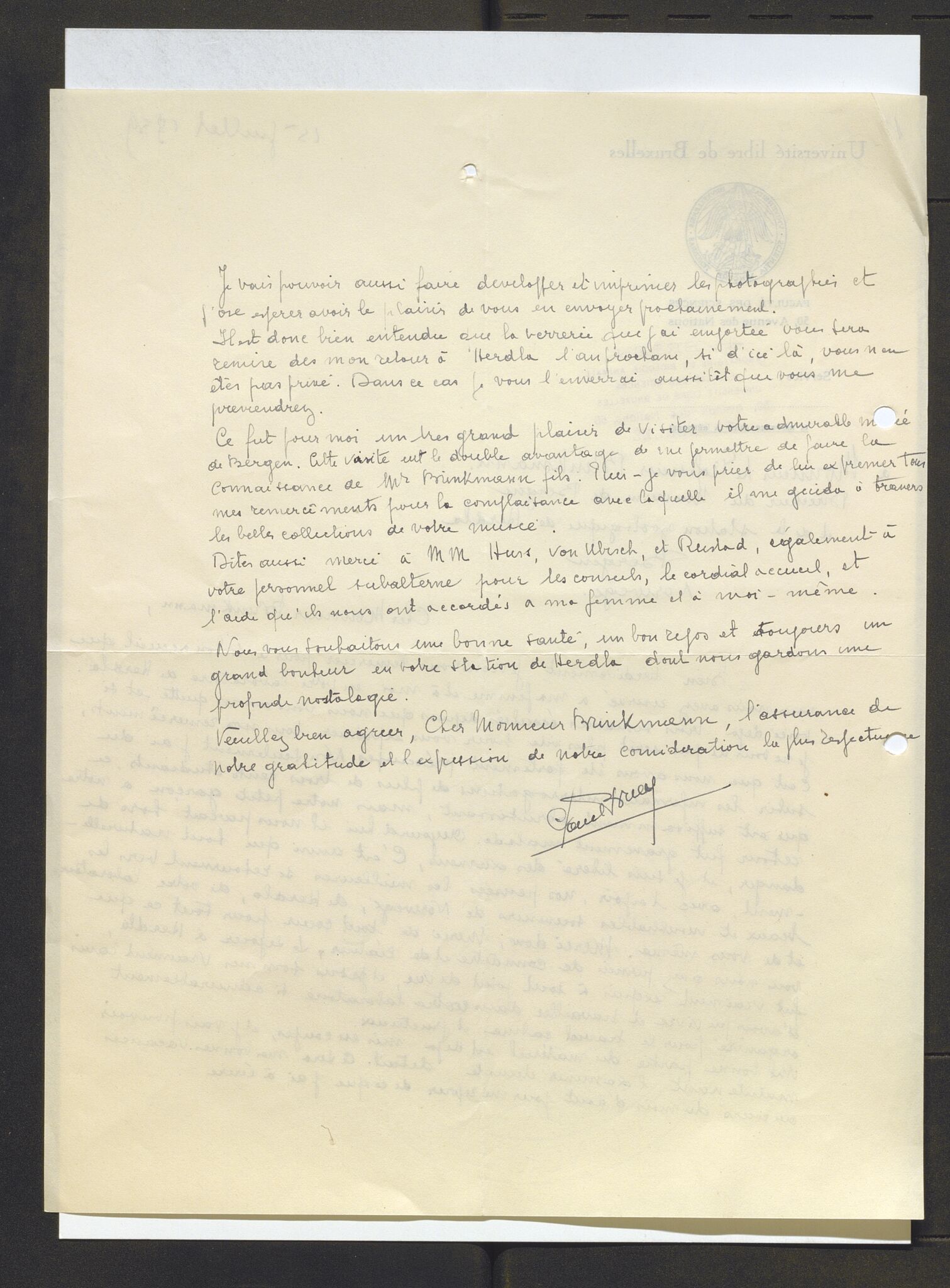 Bergens Museum, AV/SAB-A-17301/13/D/L0002: Korrespondanse , 1928-1940, s. 358