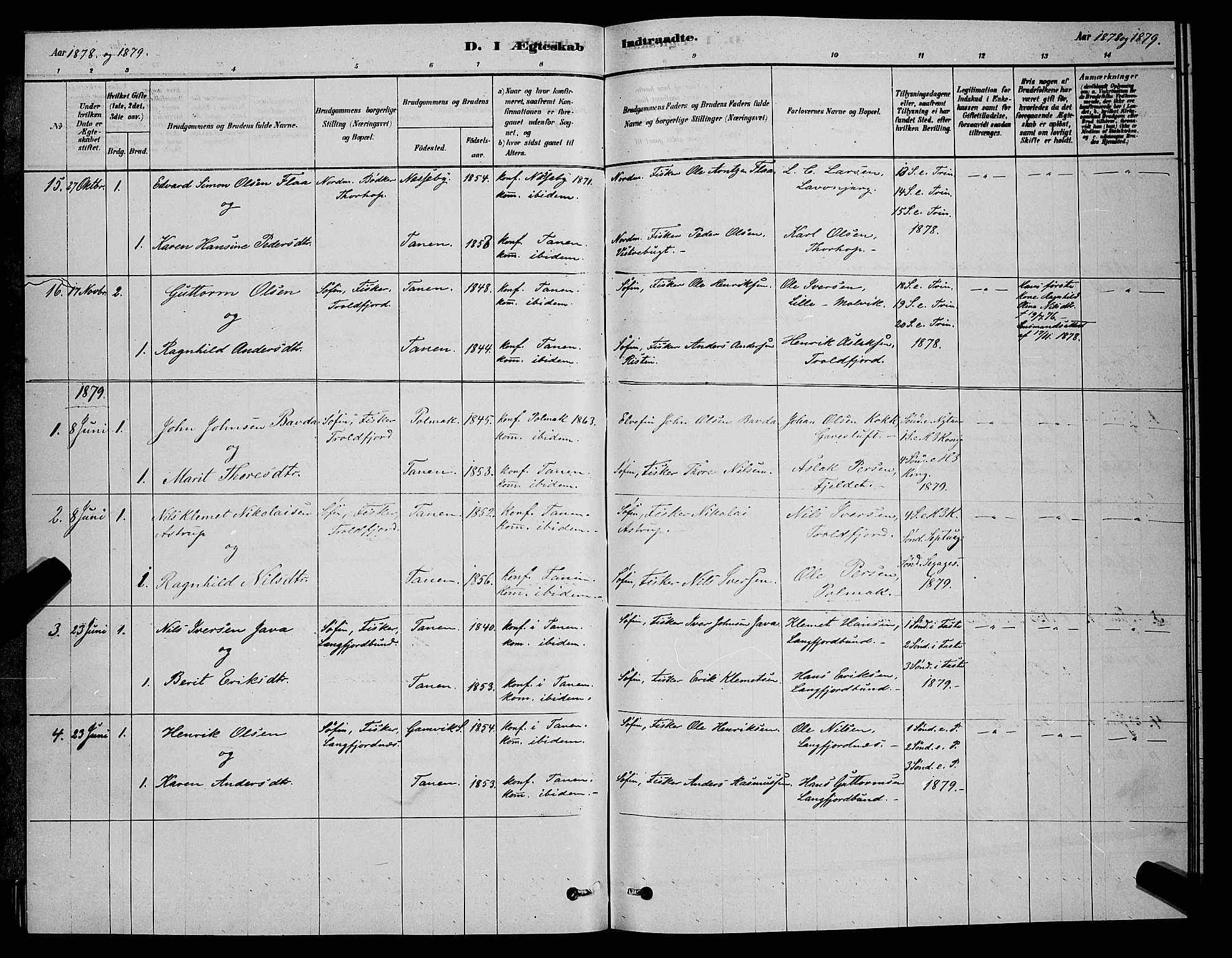 Tana sokneprestkontor, AV/SATØ-S-1334/H/Hb/L0003klokker: Klokkerbok nr. 3, 1878-1890