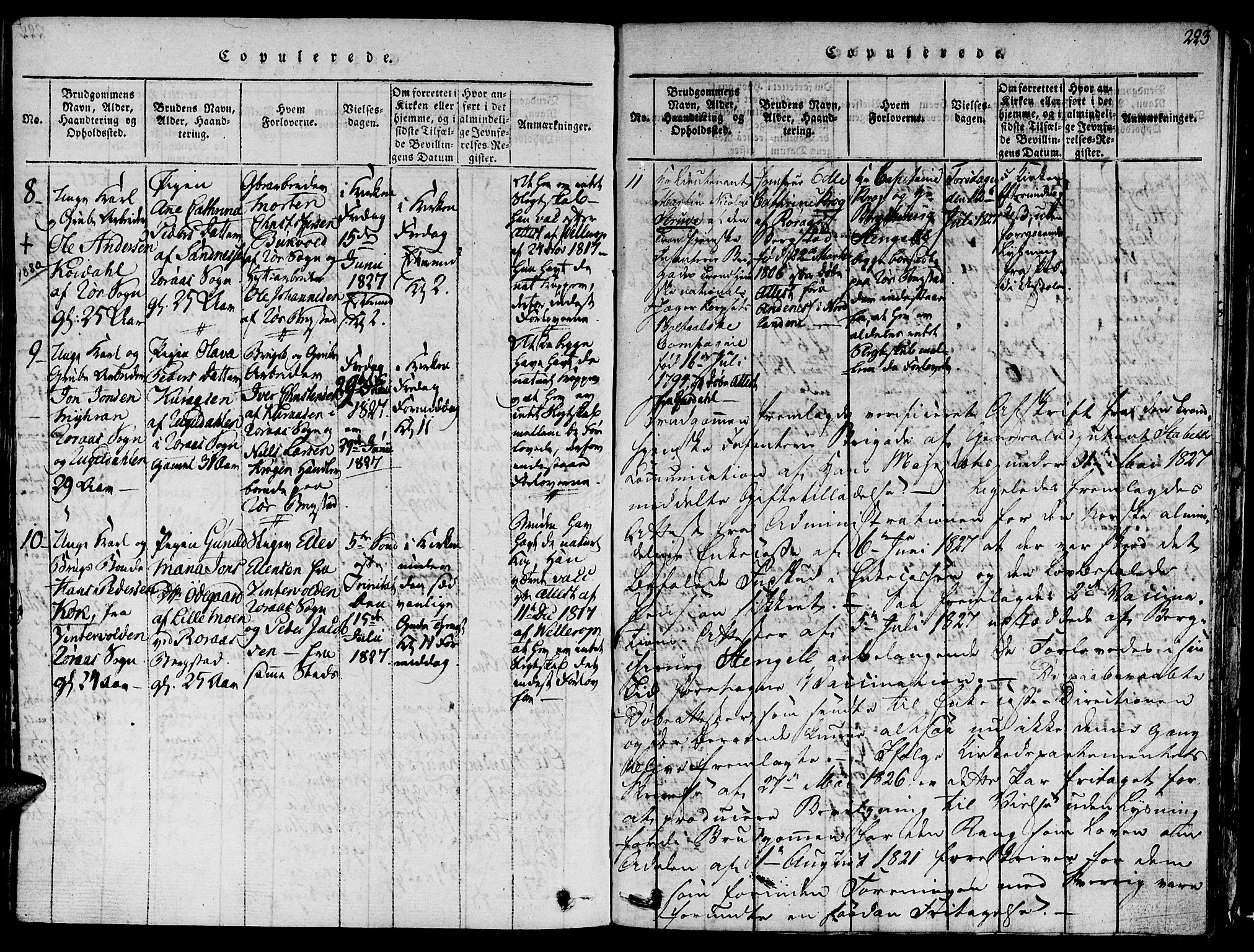 Ministerialprotokoller, klokkerbøker og fødselsregistre - Sør-Trøndelag, SAT/A-1456/681/L0929: Ministerialbok nr. 681A07, 1817-1828, s. 223