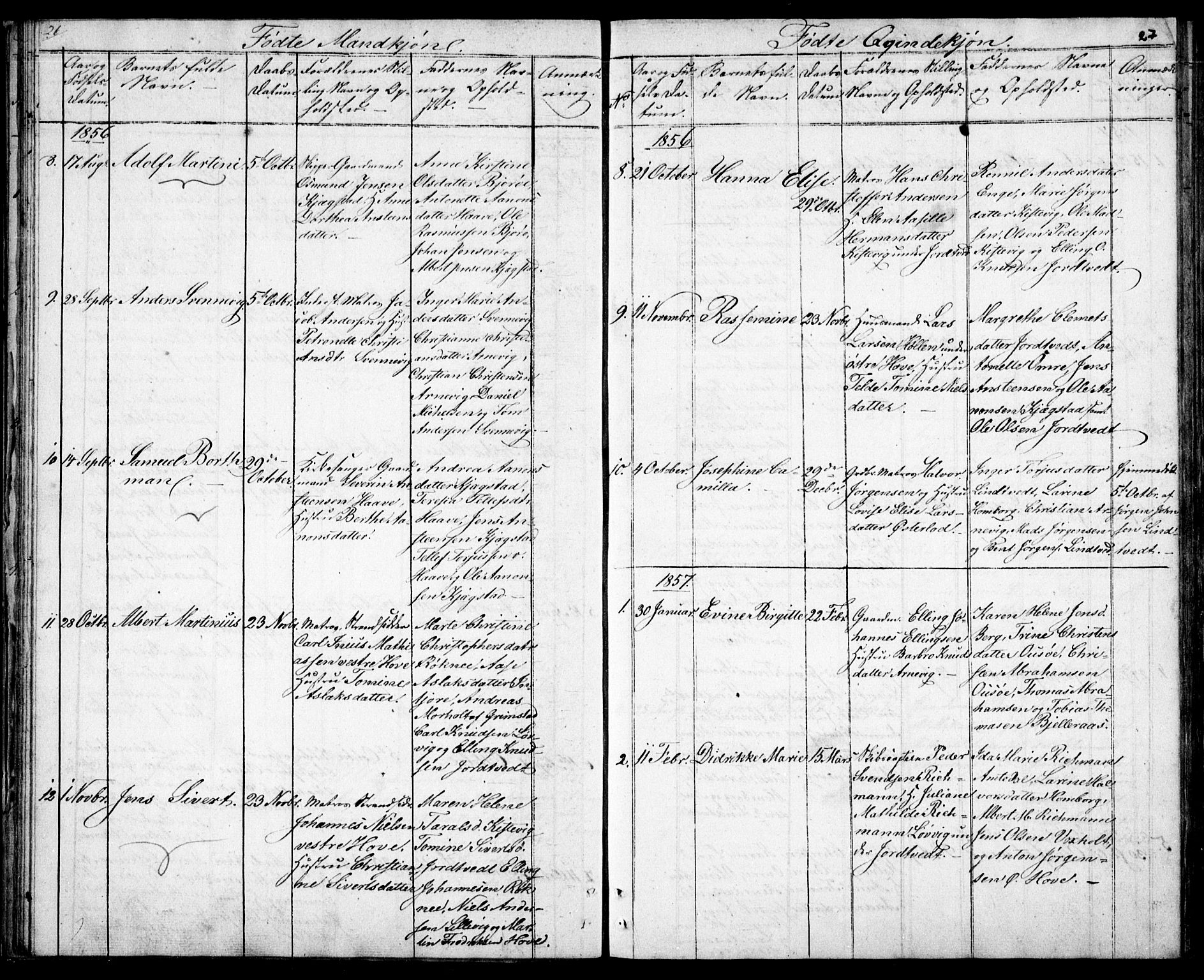 Hommedal sokneprestkontor, AV/SAK-1111-0023/F/Fb/Fba/L0002: Klokkerbok nr. B 2, 1841-1863, s. 27