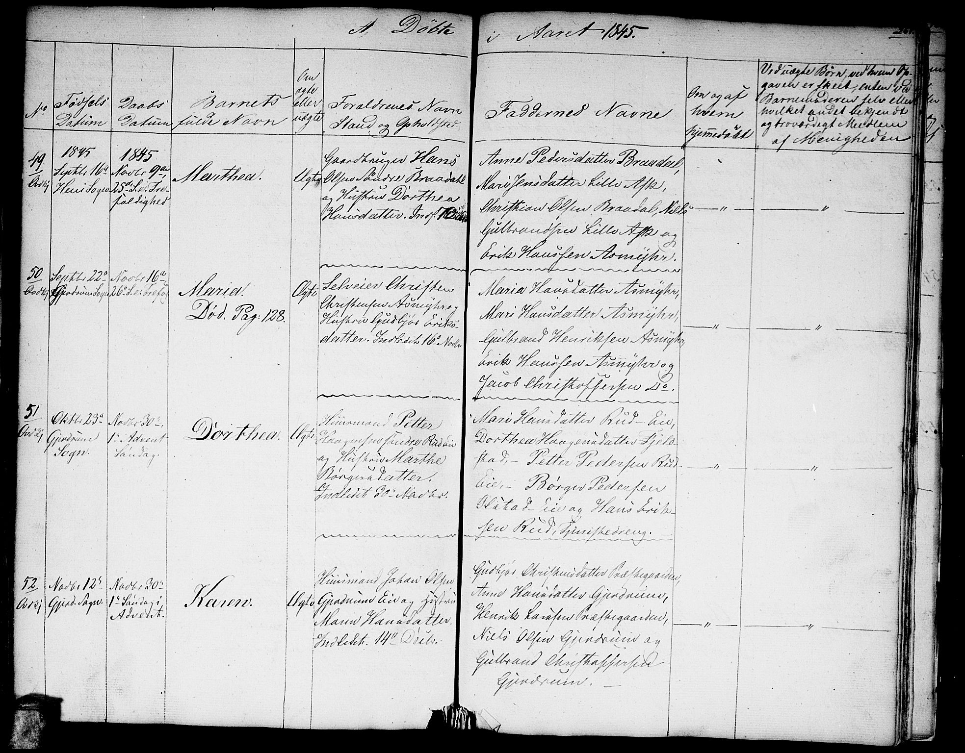 Gjerdrum prestekontor Kirkebøker, AV/SAO-A-10412b/G/Ga/L0002: Klokkerbok nr. I 2, 1836-1850, s. 261