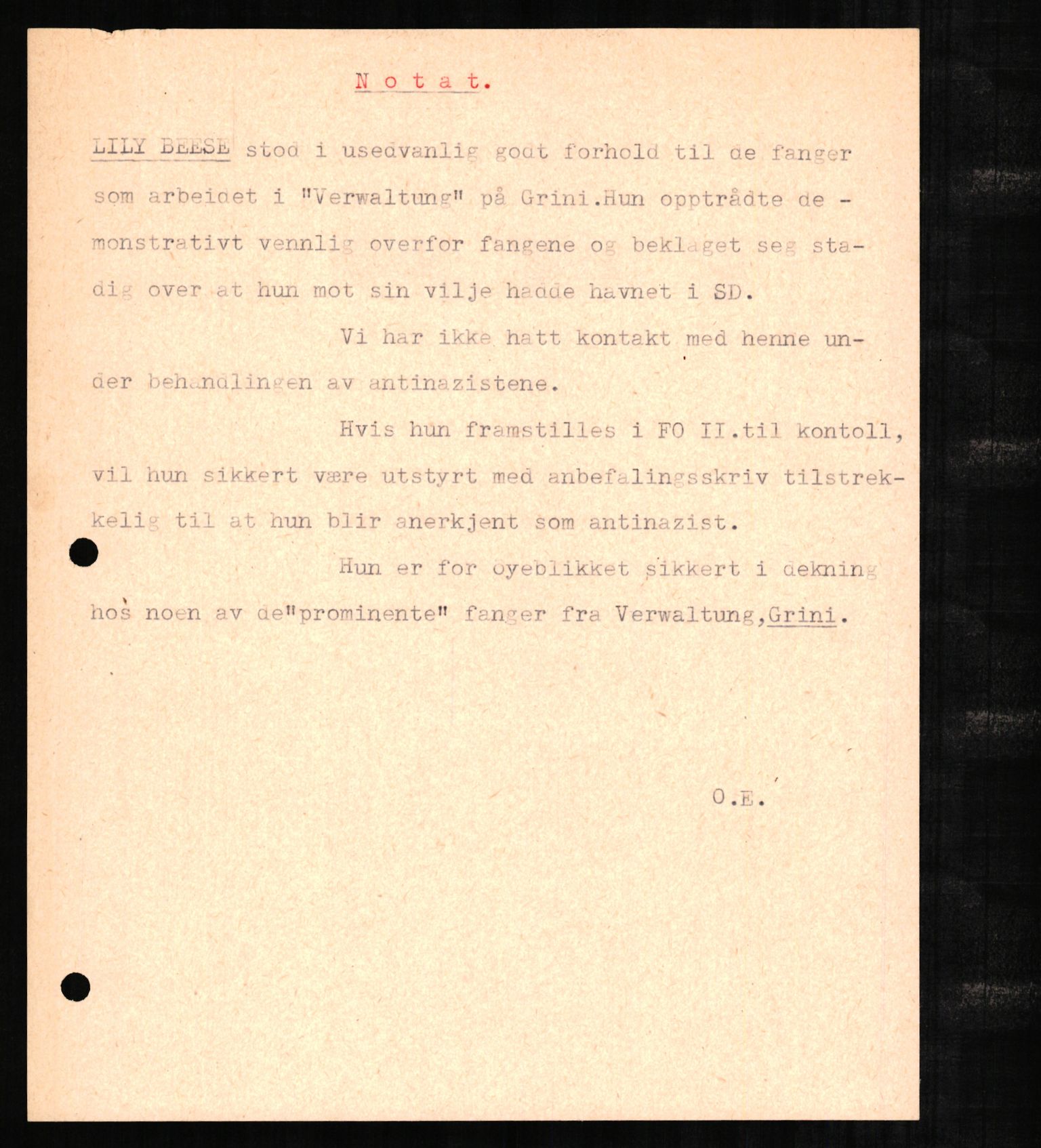 Forsvaret, Forsvarets overkommando II, RA/RAFA-3915/D/Db/L0002: CI Questionaires. Tyske okkupasjonsstyrker i Norge. Tyskere., 1945-1946, s. 421