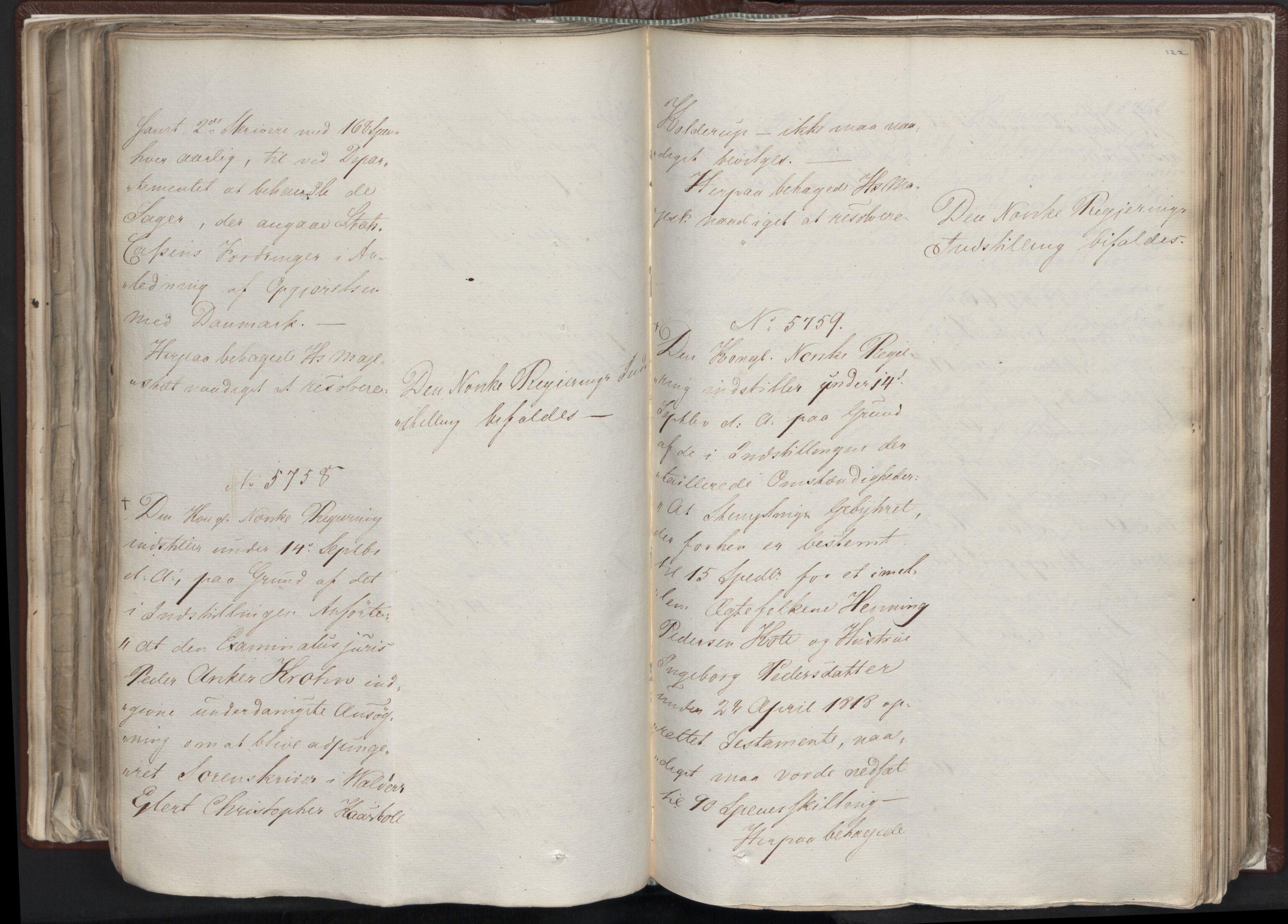 Statsrådssekretariatet, AV/RA-S-1001/A/Ab/L0012: Kgl. res. nr. 5679-6008 II, 1821, s. 121b-122a