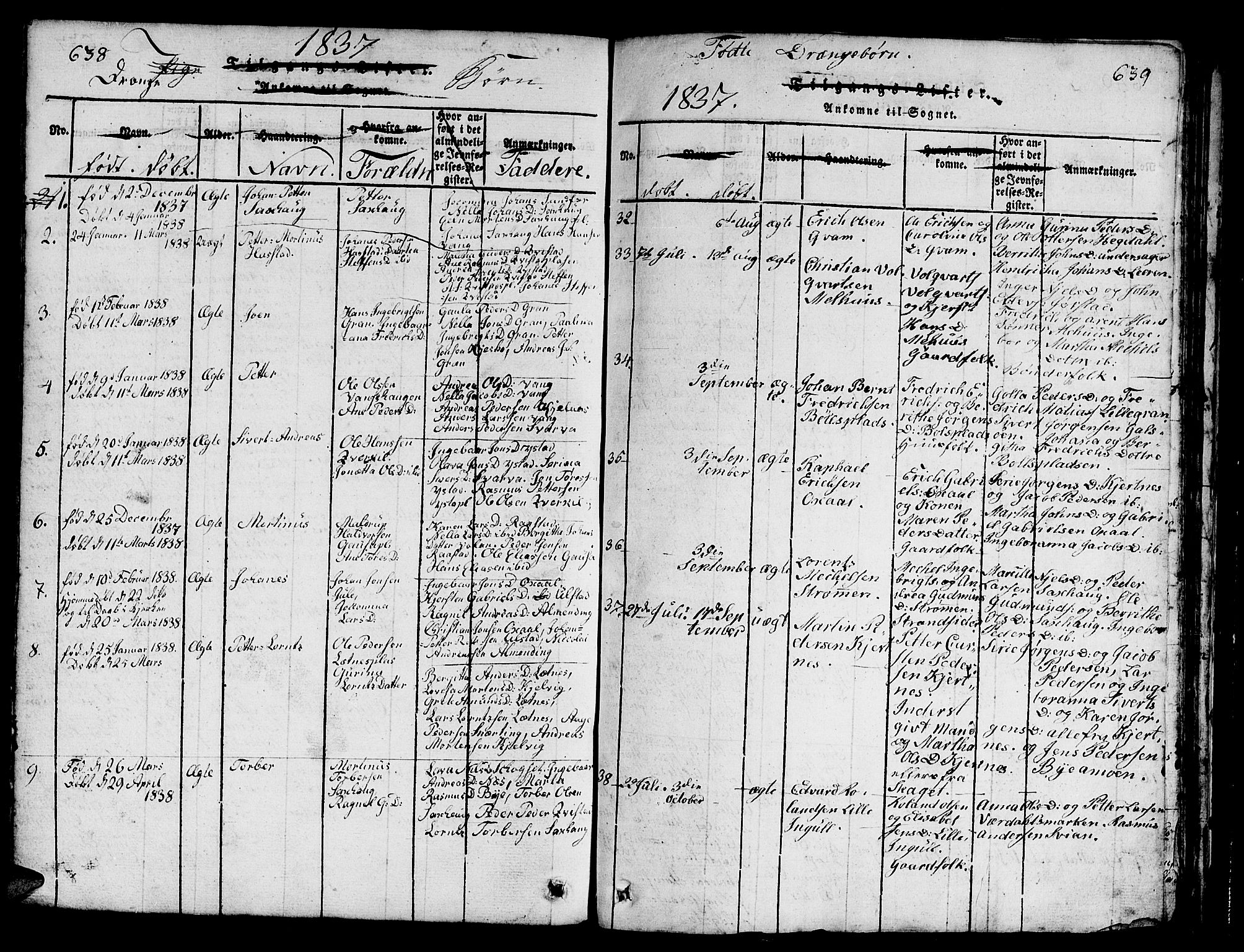 Ministerialprotokoller, klokkerbøker og fødselsregistre - Nord-Trøndelag, SAT/A-1458/730/L0298: Klokkerbok nr. 730C01, 1816-1849, s. 638-639