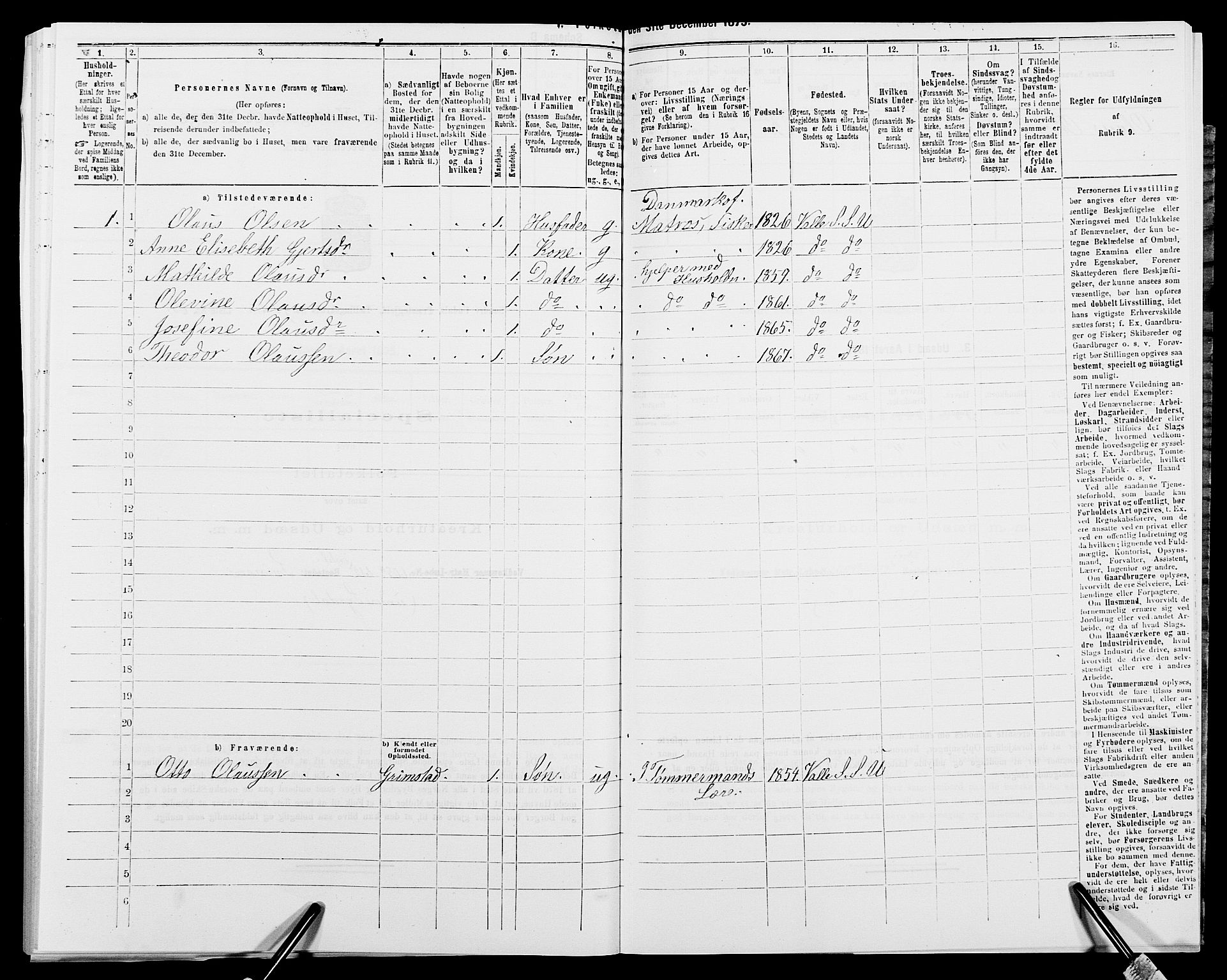 SAK, Folketelling 1875 for 1029P Sør-Audnedal prestegjeld, 1875, s. 1296