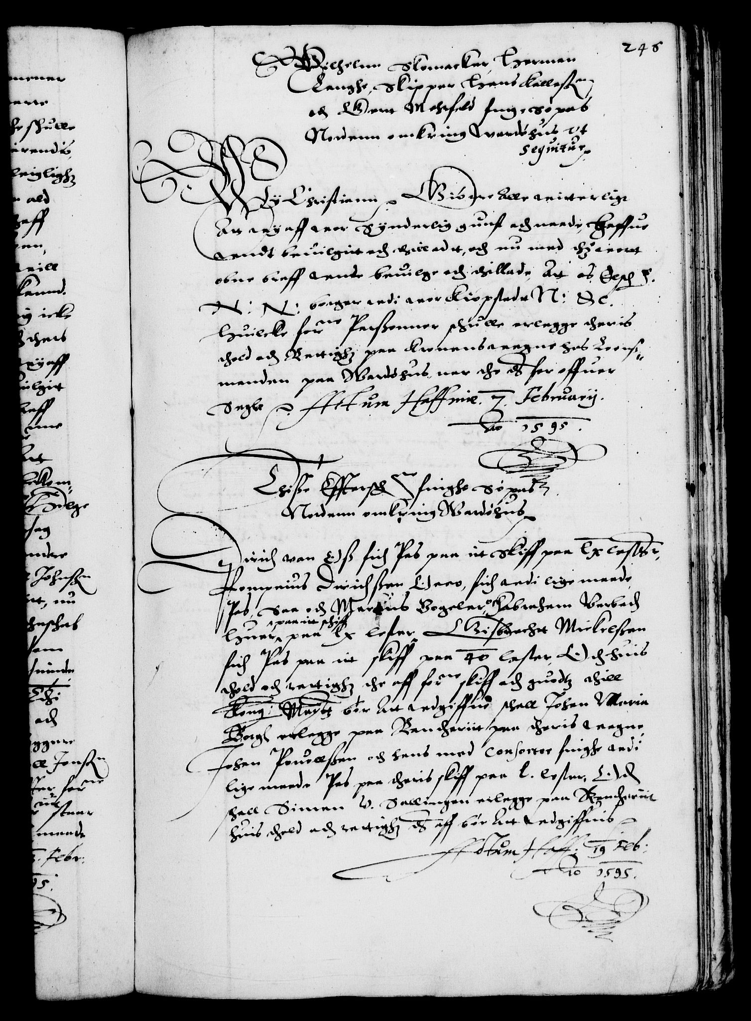 Danske Kanselli 1572-1799, RA/EA-3023/F/Fc/Fca/Fcaa/L0002: Norske registre (mikrofilm), 1588-1596, s. 246a