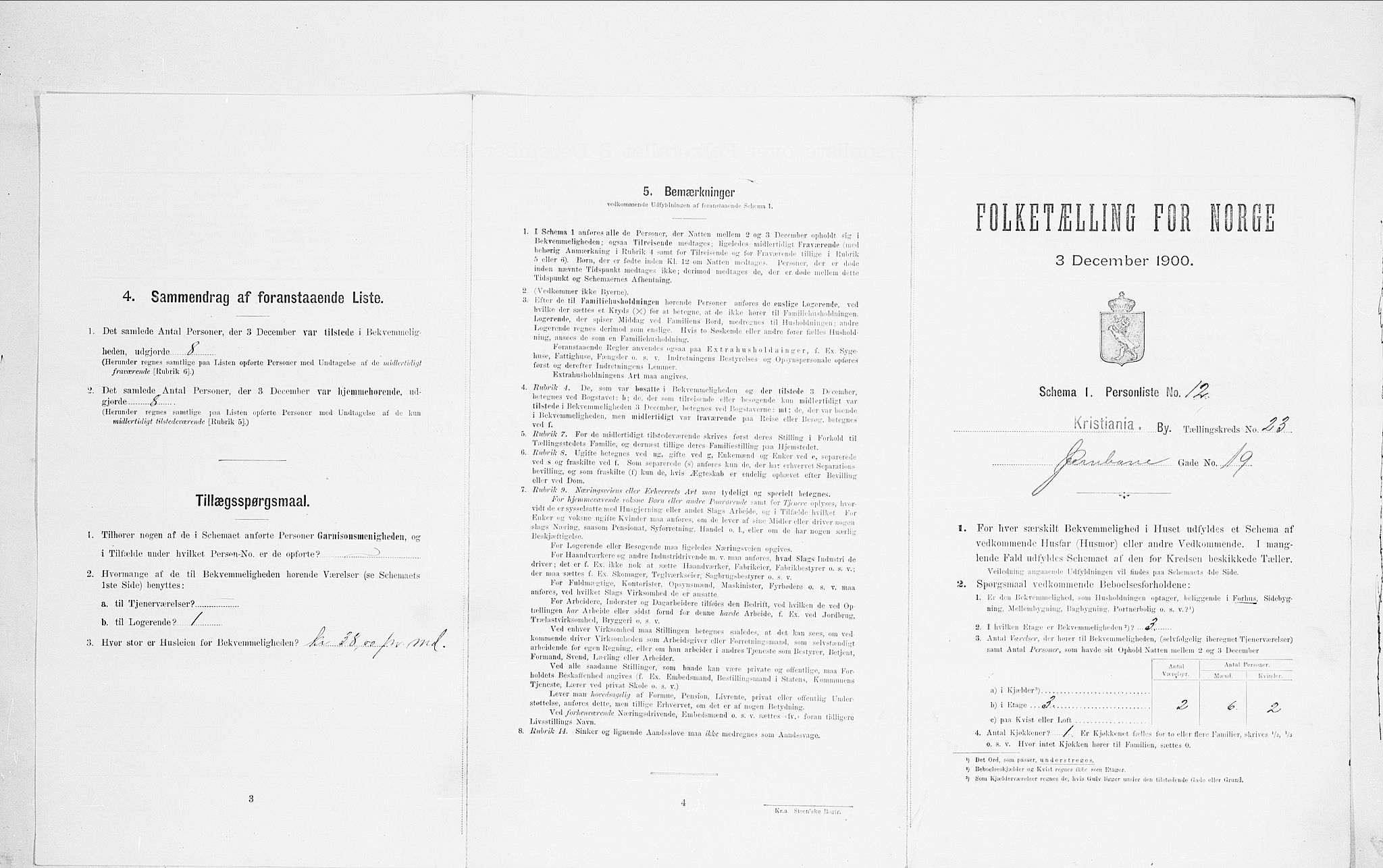 SAO, Folketelling 1900 for 0301 Kristiania kjøpstad, 1900, s. 102494