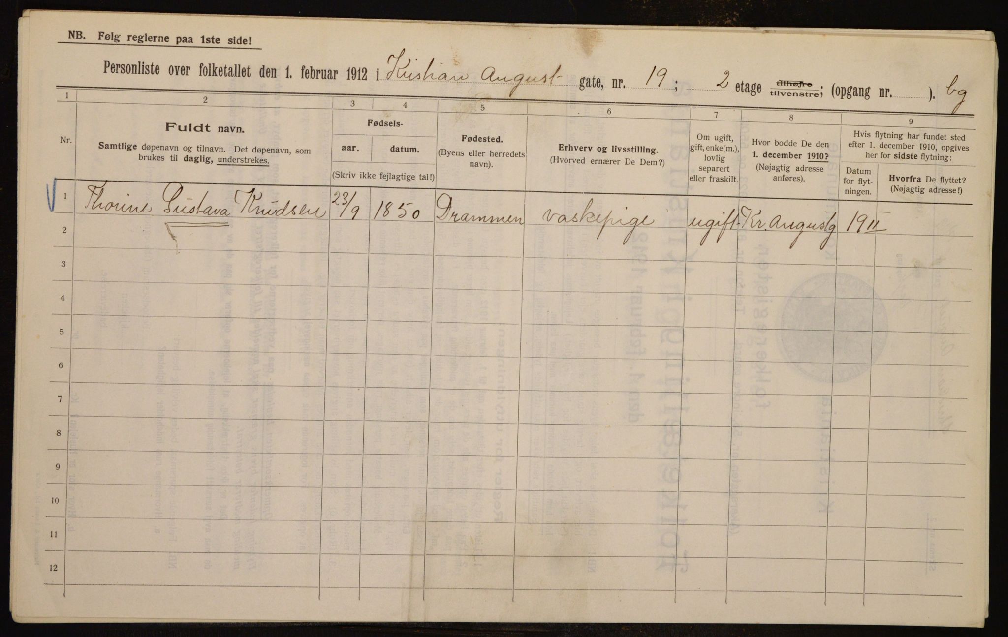 OBA, Kommunal folketelling 1.2.1912 for Kristiania, 1912, s. 54357