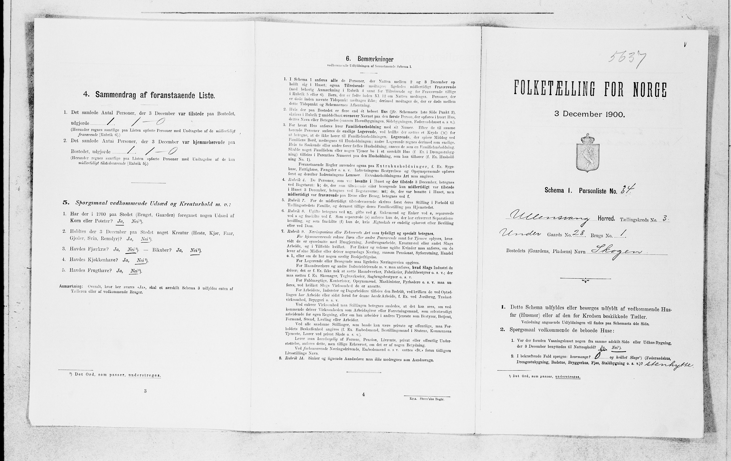 SAB, Folketelling 1900 for 1230 Ullensvang herred, 1900, s. 401