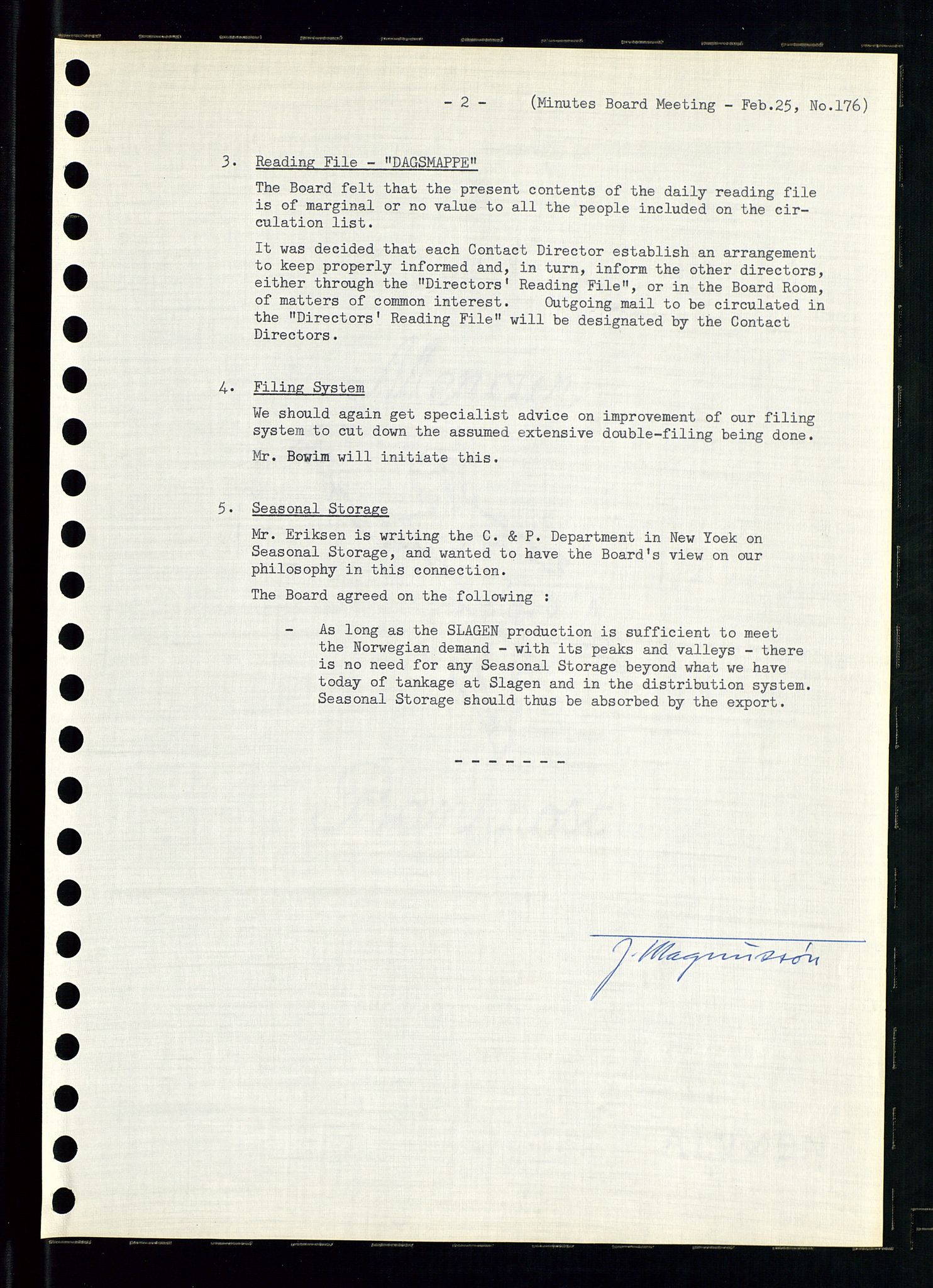 Pa 0982 - Esso Norge A/S, SAST/A-100448/A/Aa/L0002/0001: Den administrerende direksjon Board minutes (styrereferater) / Den administrerende direksjon Board minutes (styrereferater), 1965, s. 148