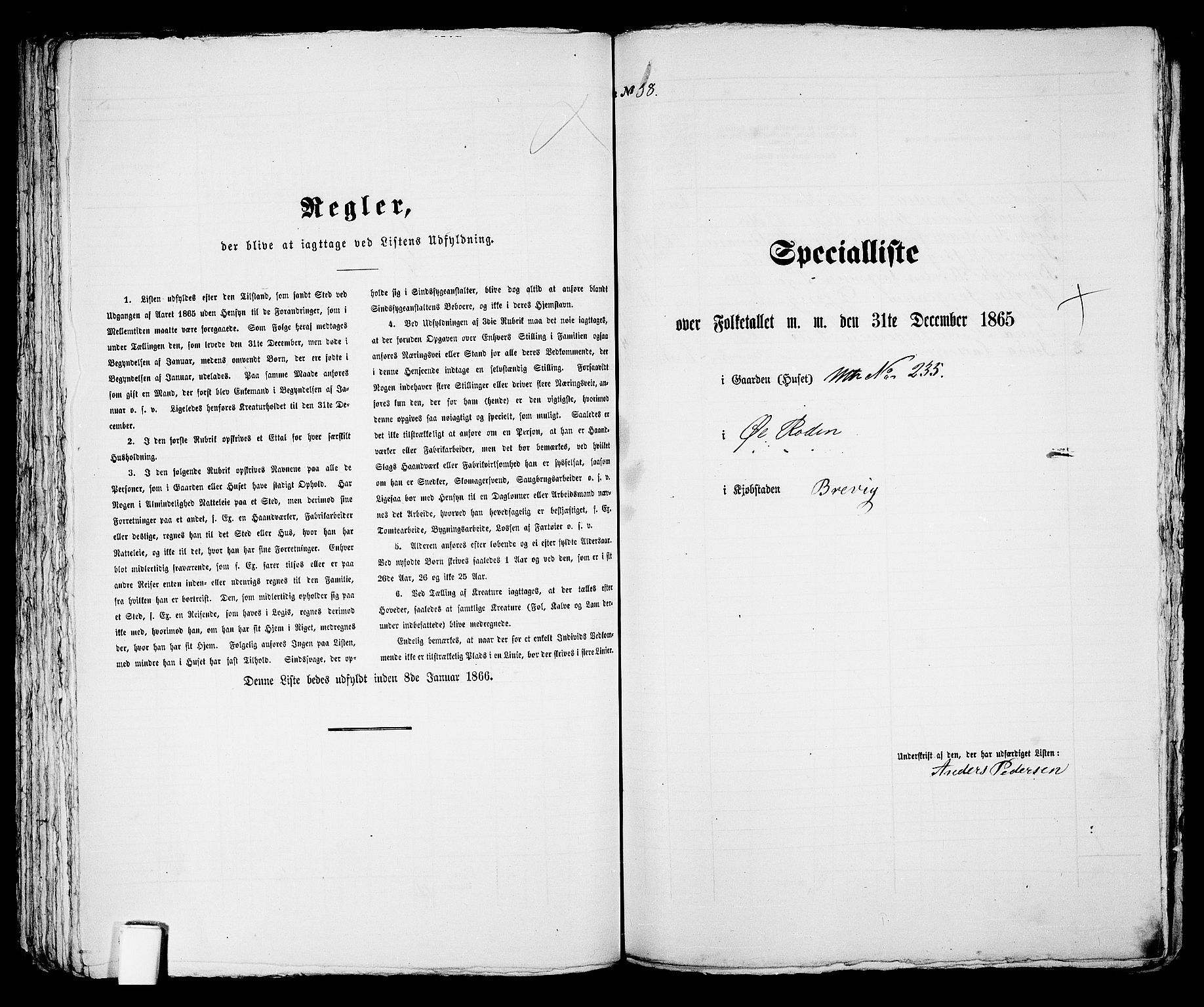 RA, Folketelling 1865 for 0804P Brevik prestegjeld, 1865, s. 124