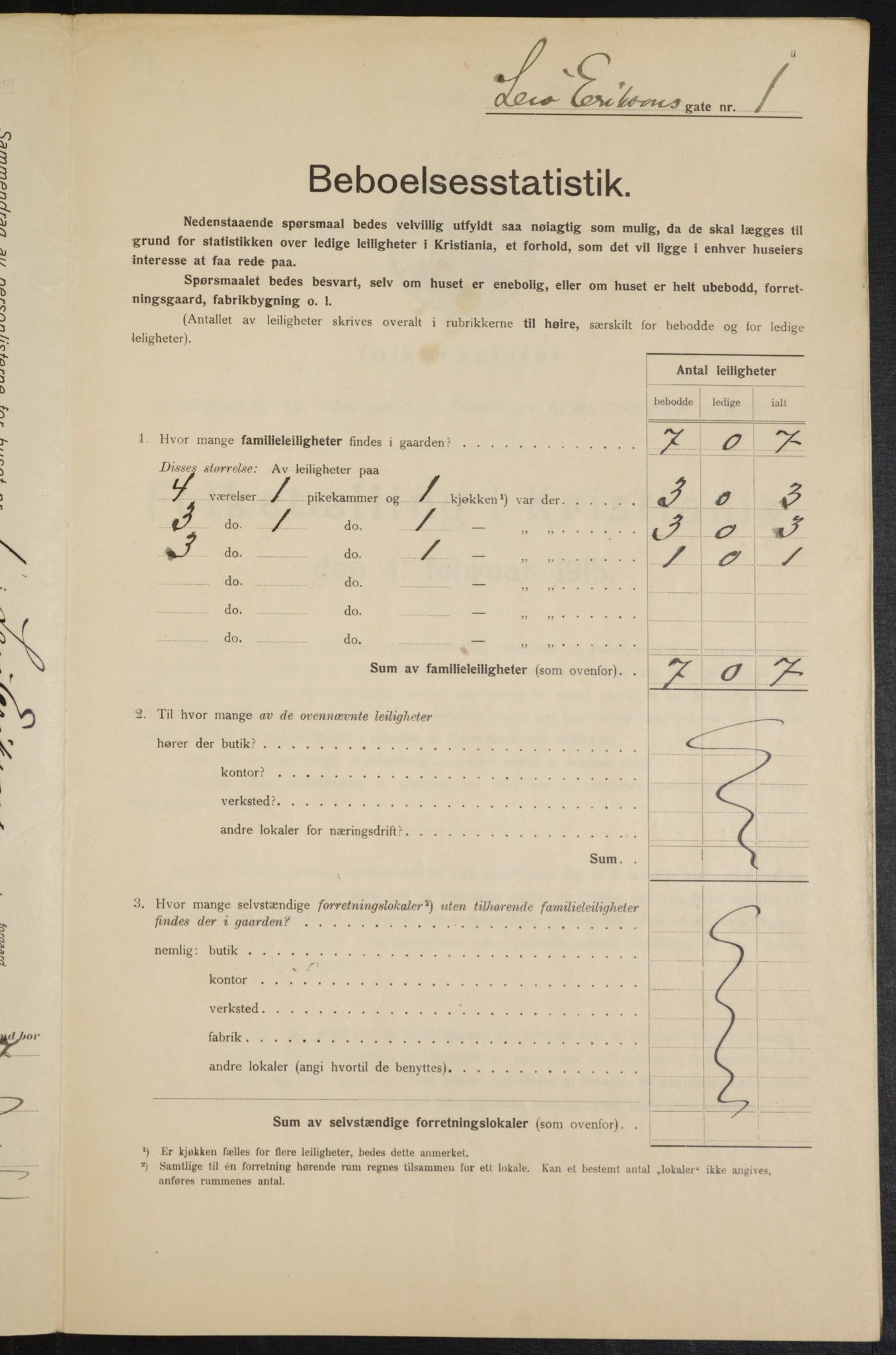 OBA, Kommunal folketelling 1.2.1915 for Kristiania, 1915, s. 56915