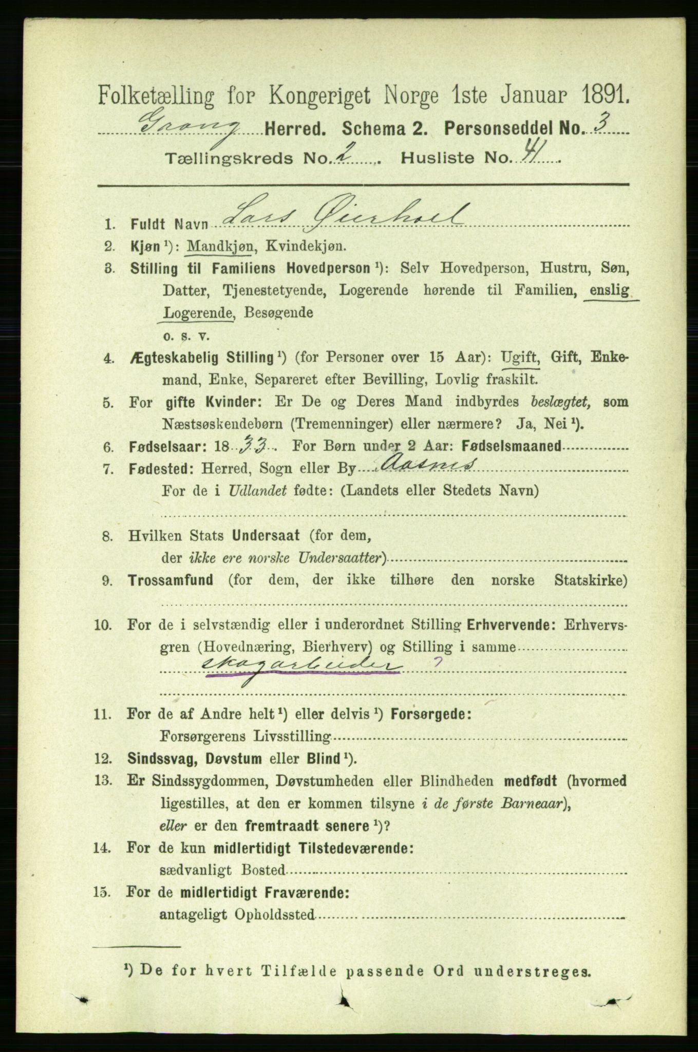 RA, Folketelling 1891 for 1742 Grong herred, 1891, s. 975