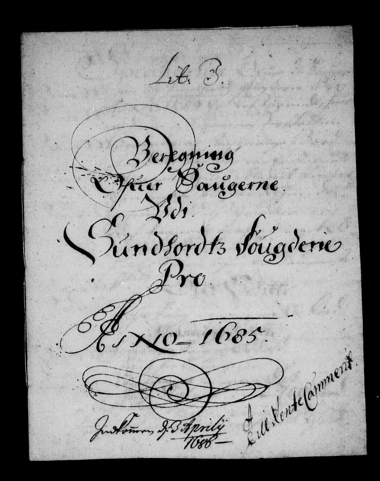 Rentekammeret inntil 1814, Reviderte regnskaper, Stiftamtstueregnskaper, Bergen stiftamt, AV/RA-EA-6043/R/Rc/L0077: Bergen stiftamt, 1685