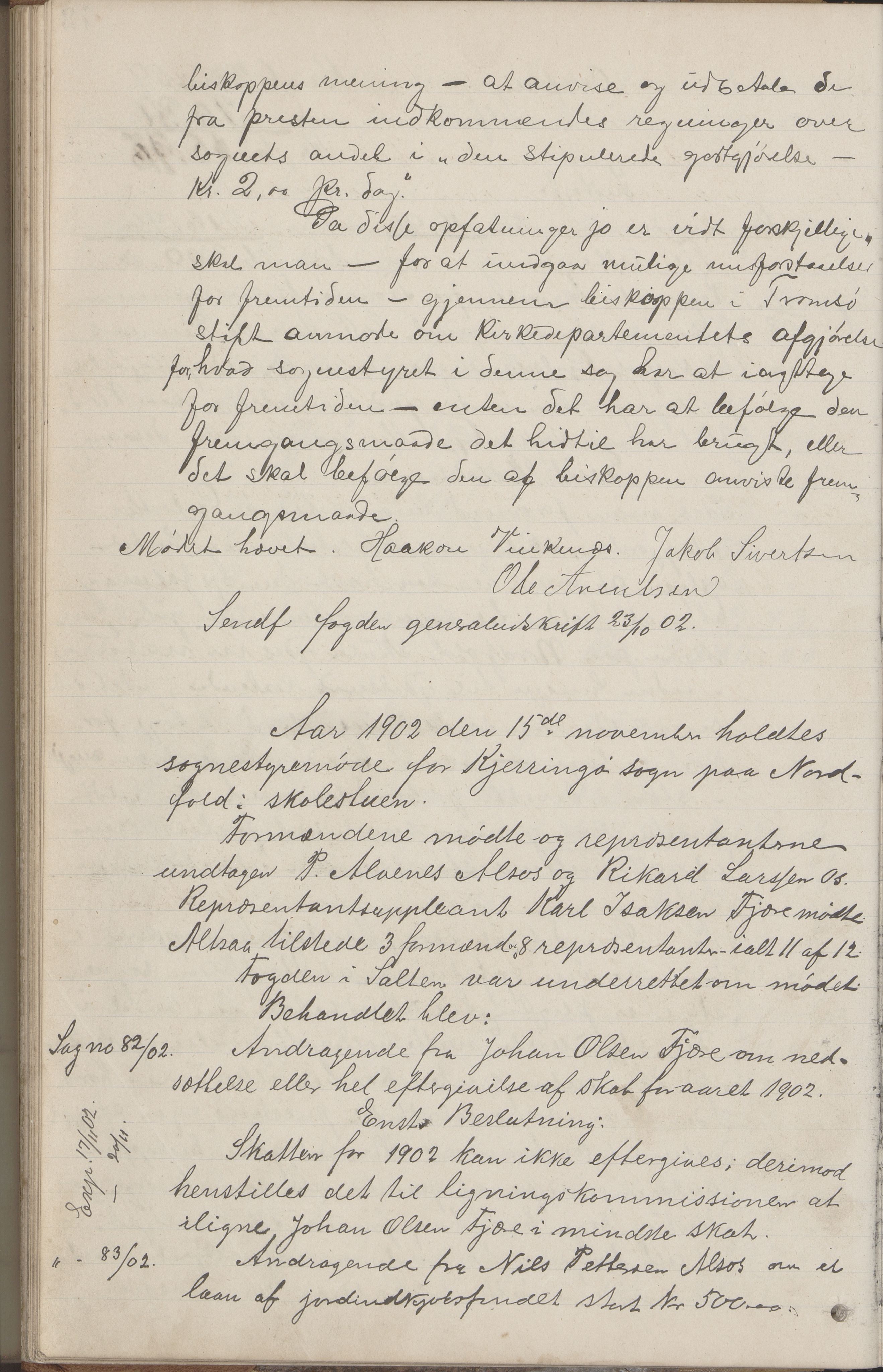 Kjerringøy kommune. Formannskapet, AIN/K-18441.150/A/Aa/L0002: Forhandlingsprotokoll Norfolden- Kjerringø formanskap, 1900-1911