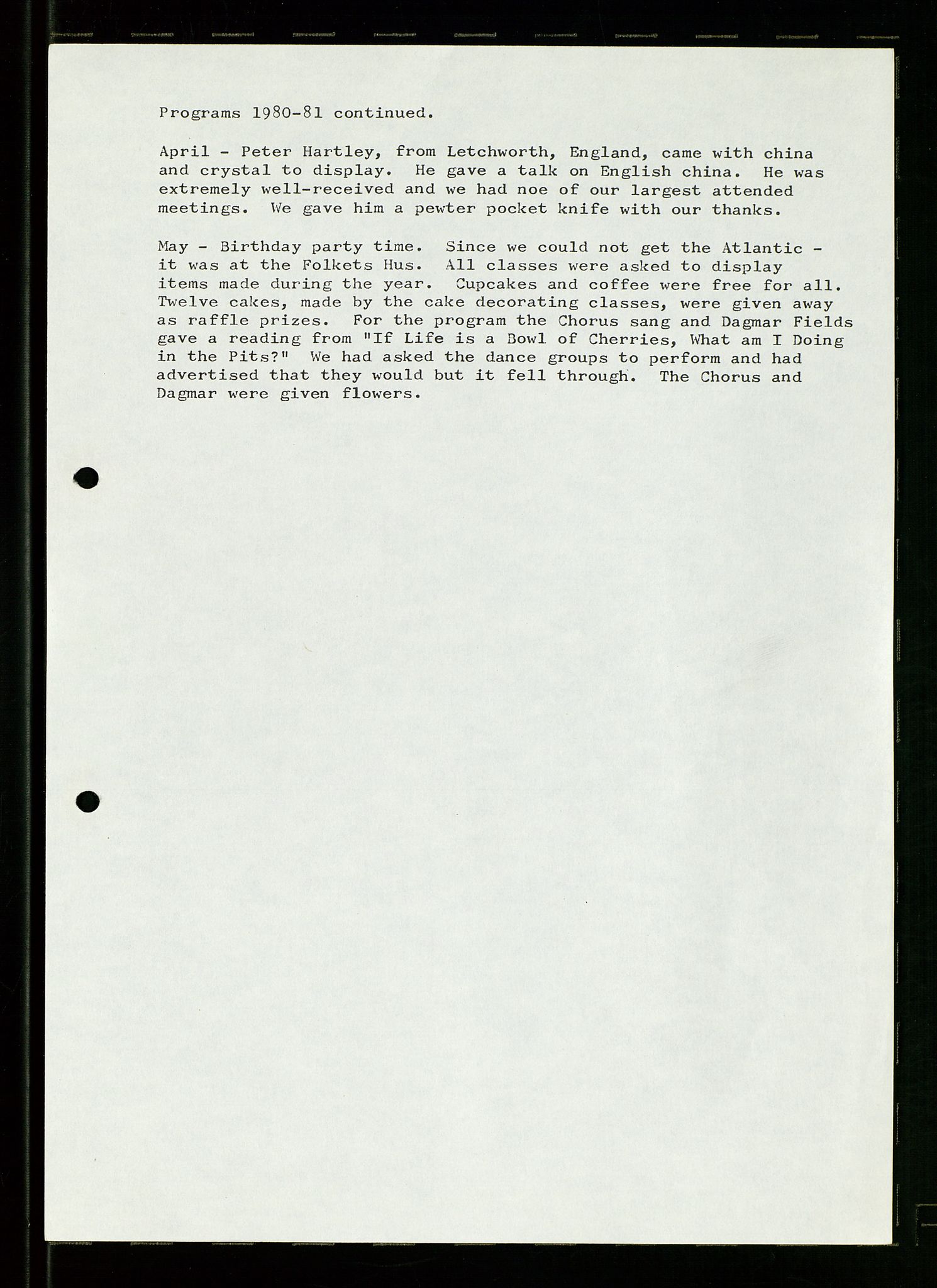 PA 1547 - Petroleum Wives Club, AV/SAST-A-101974/D/Da/L0002: President's file, 1980-1985