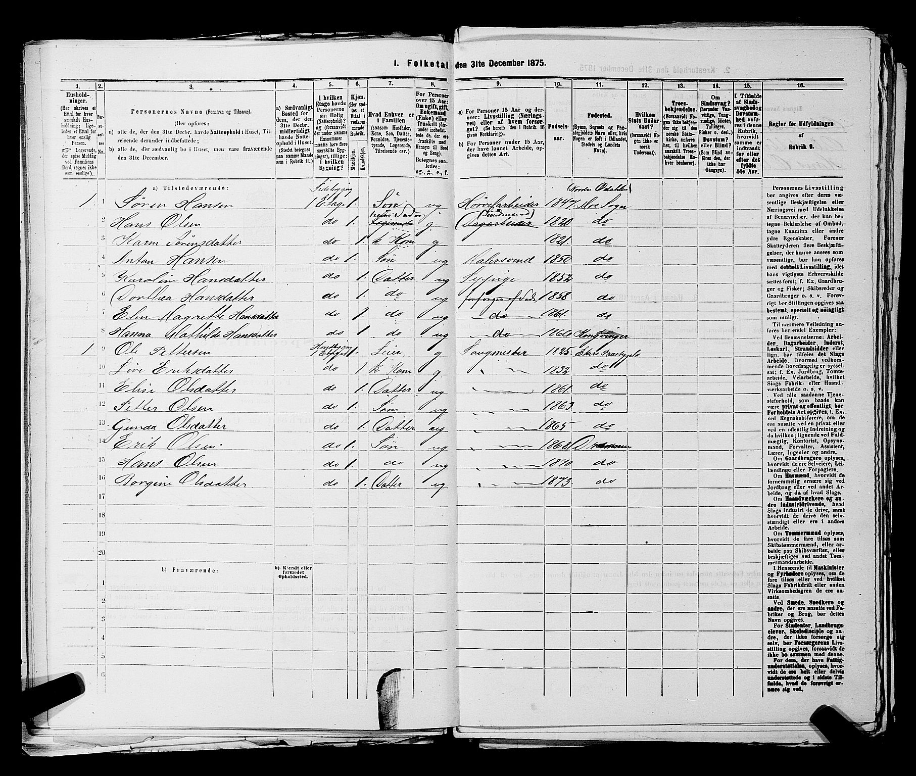 SAKO, Folketelling 1875 for 0602 Drammen kjøpstad, 1875, s. 1945