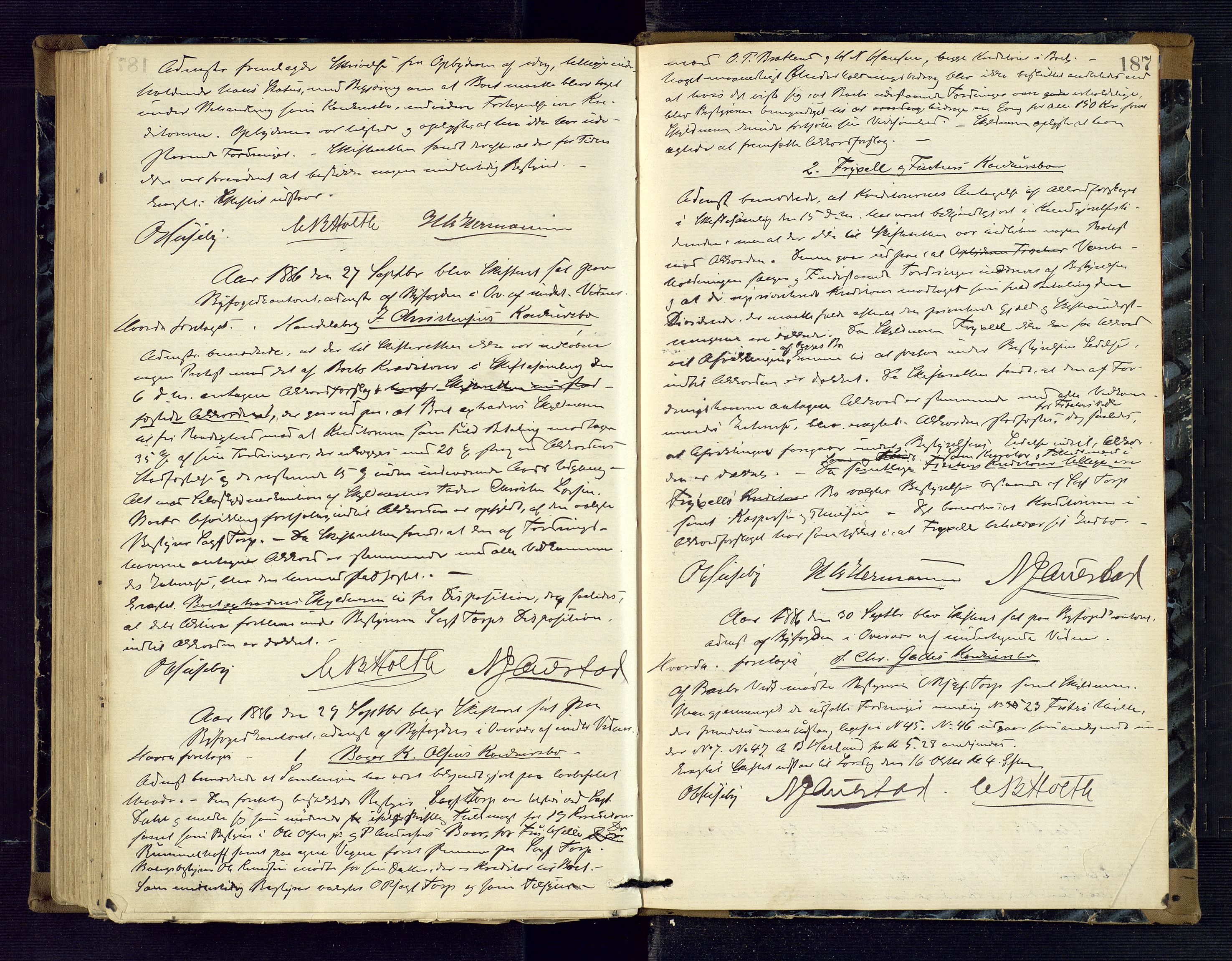 Risør byfogd, AV/SAK-1222-0005/H/Hc/L0004: Skifteprotokoll nr. 3B, 1882-1886, s. 187