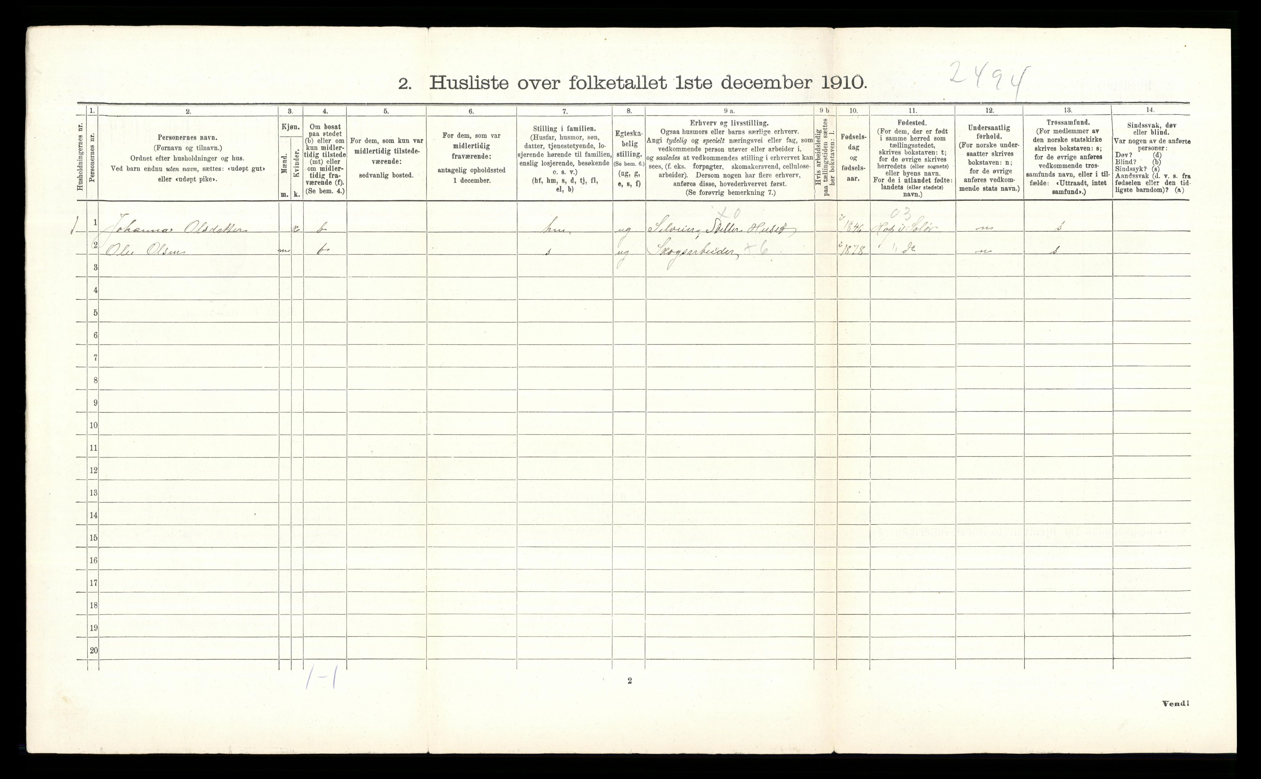 RA, Folketelling 1910 for 0423 Grue herred, 1910, s. 934