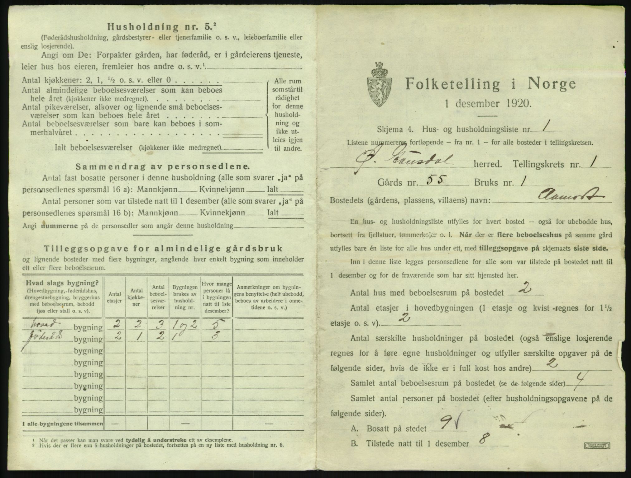 SAH, Folketelling 1920 for 0522 Østre Gausdal herred, 1920, s. 48