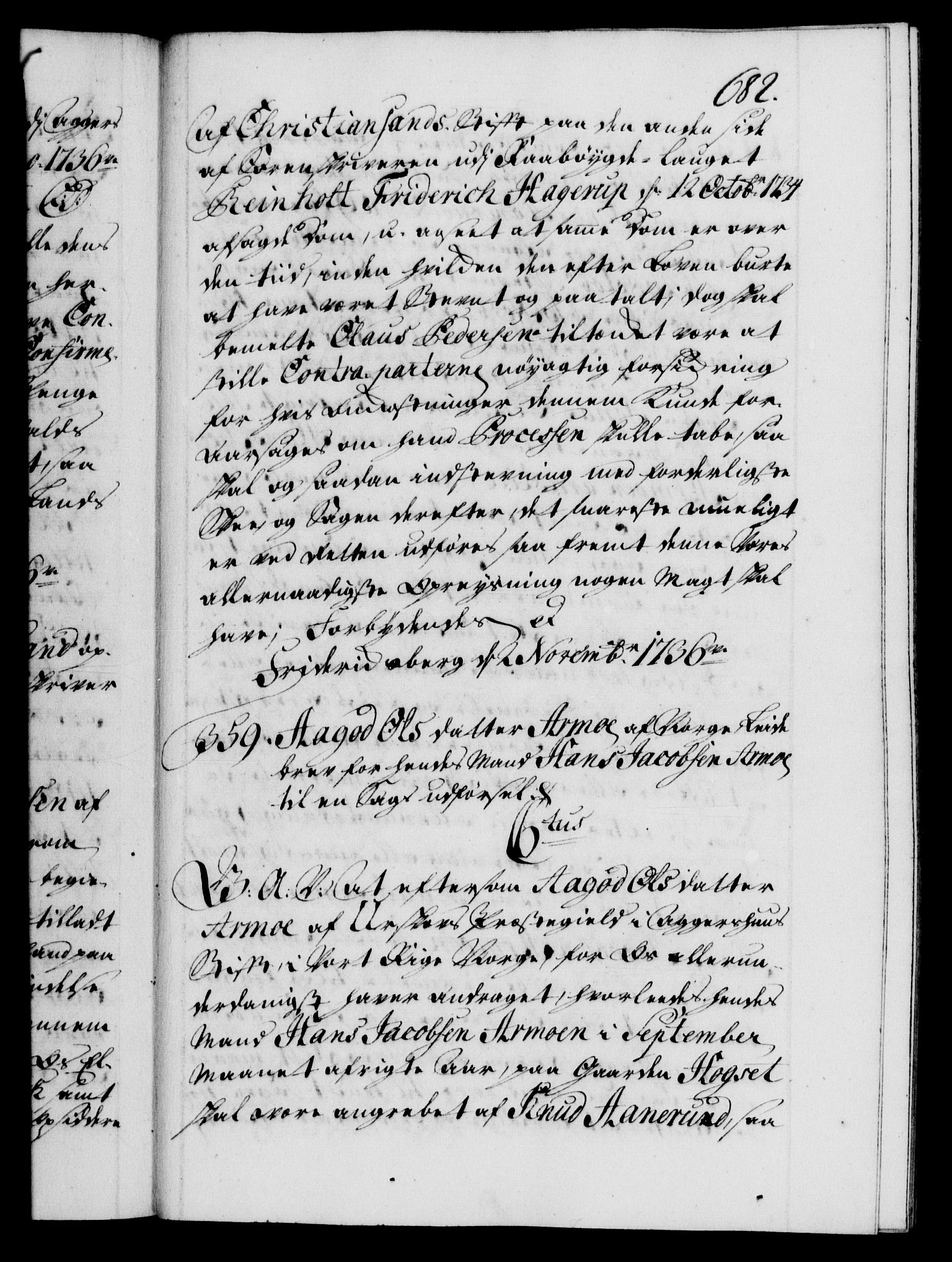 Danske Kanselli 1572-1799, RA/EA-3023/F/Fc/Fca/Fcaa/L0029: Norske registre, 1735-1736, s. 682a
