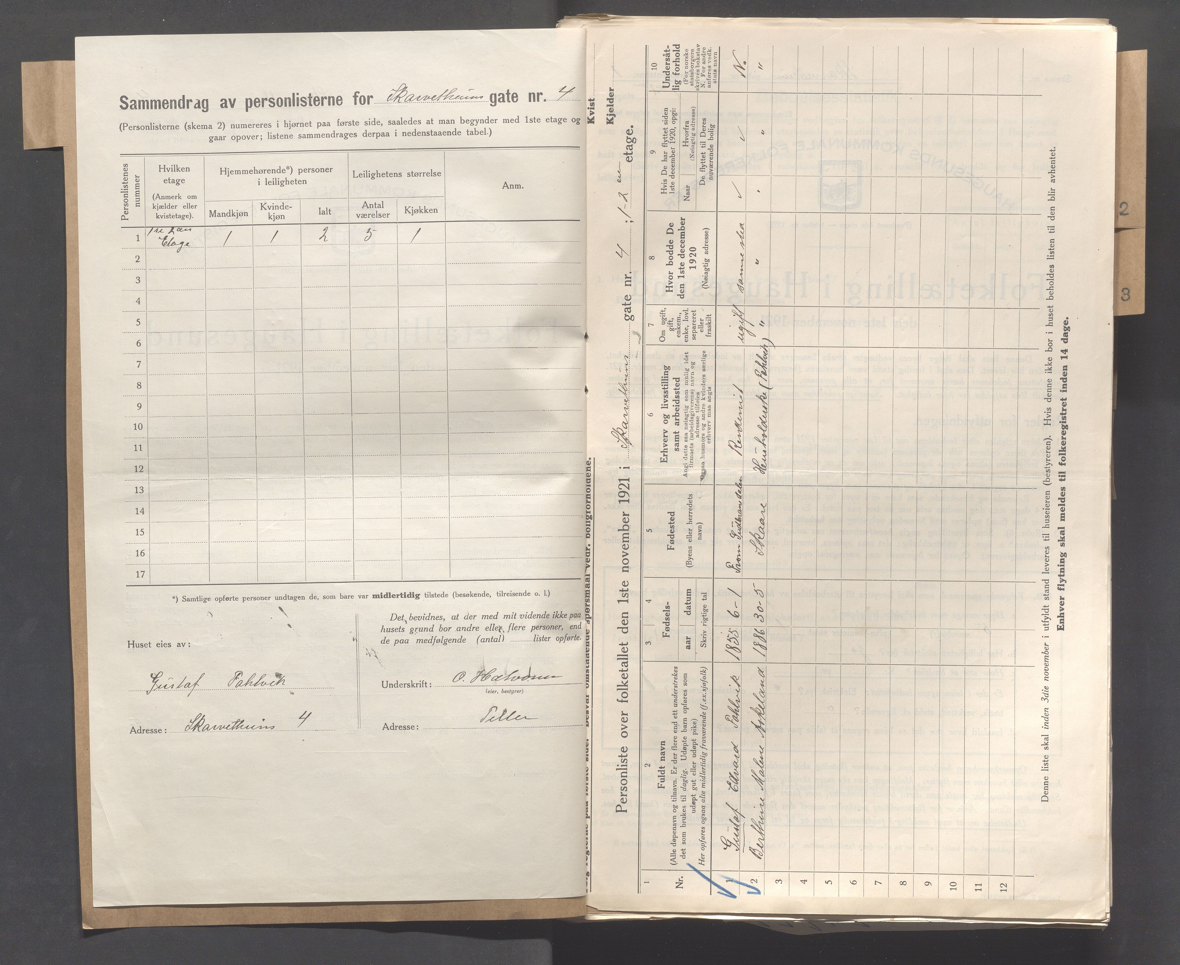 IKAR, Kommunal folketelling 1.11.1921 for Haugesund, 1921, s. 7039