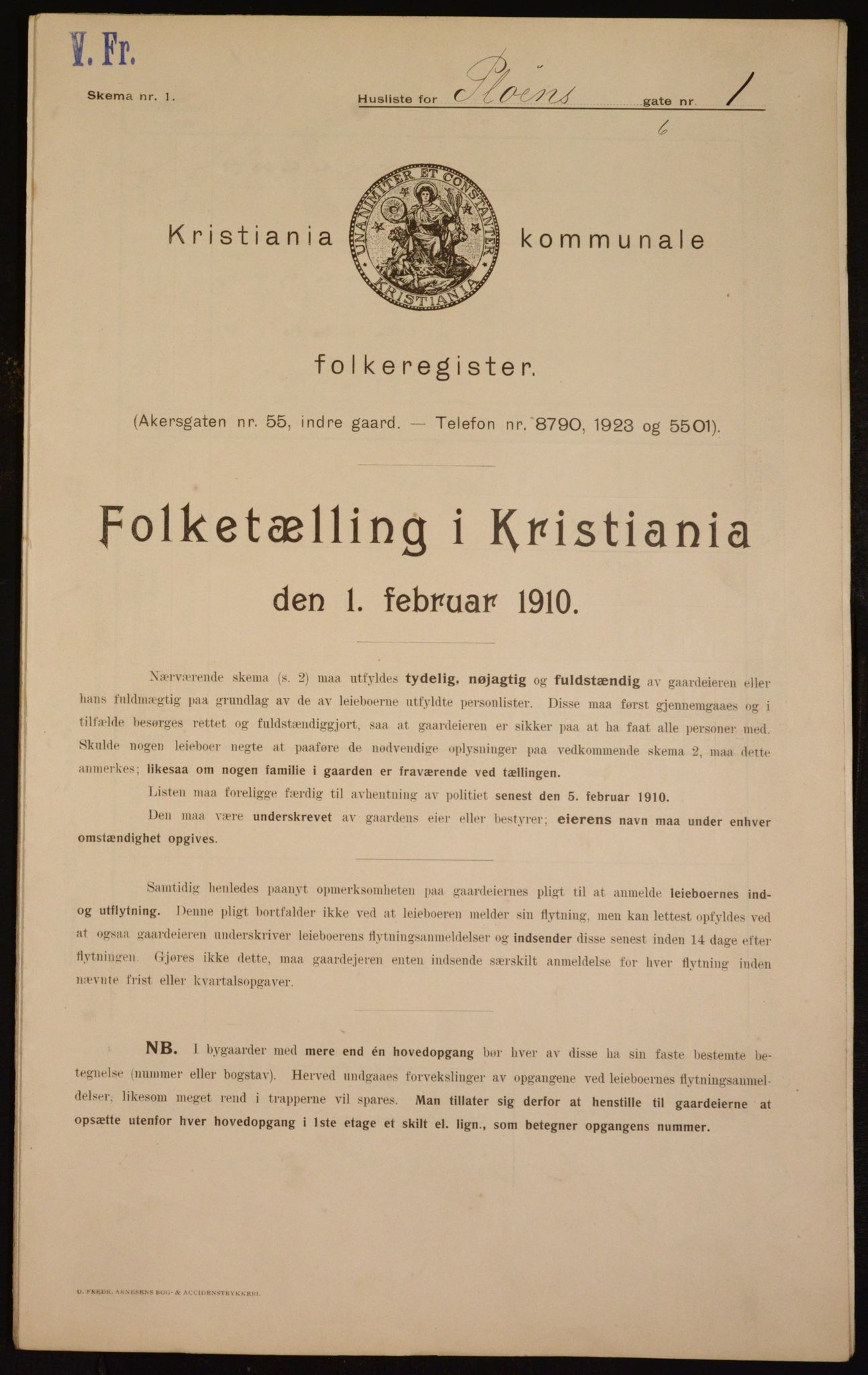 OBA, Kommunal folketelling 1.2.1910 for Kristiania, 1910, s. 77604