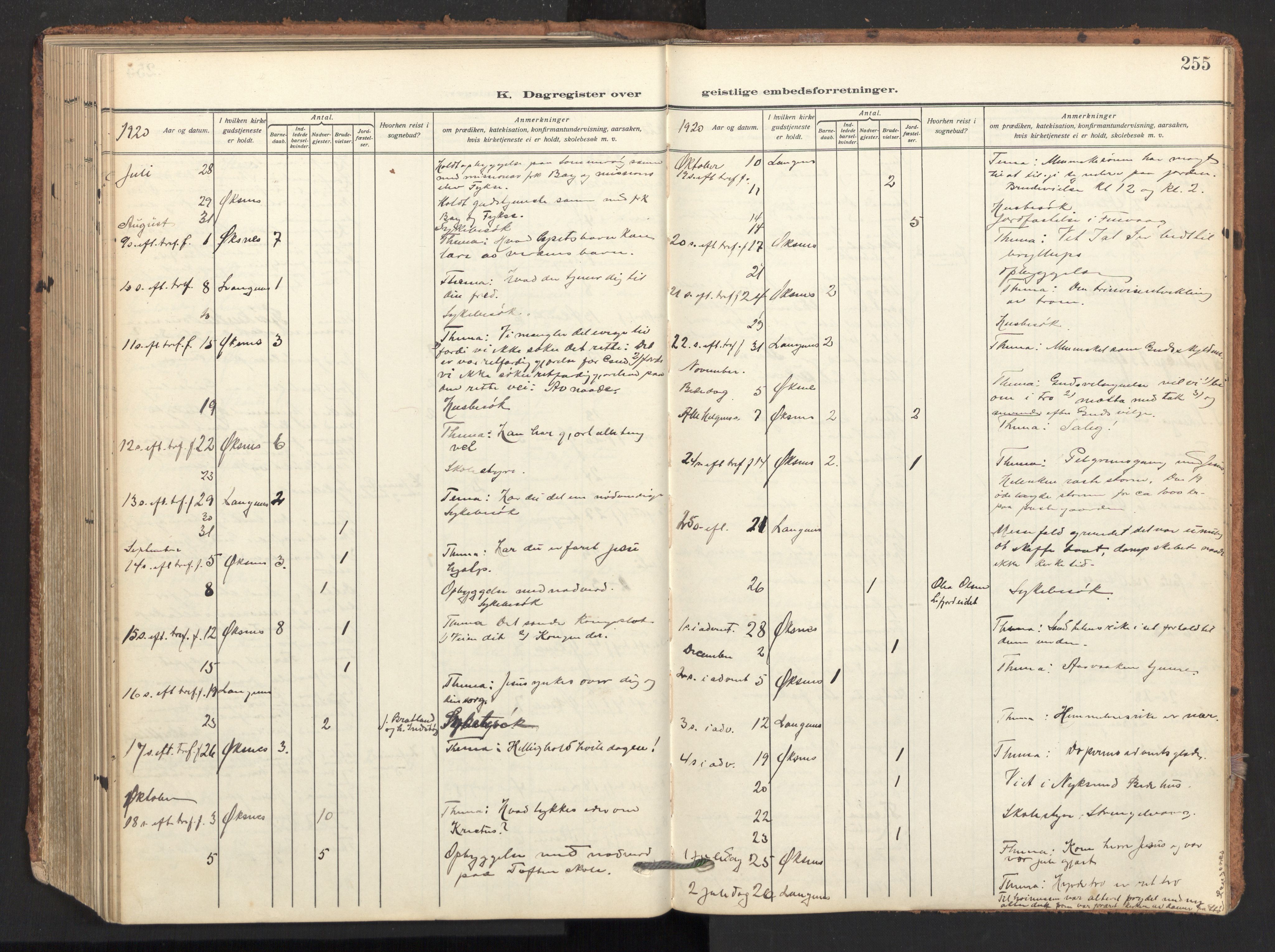 Ministerialprotokoller, klokkerbøker og fødselsregistre - Nordland, AV/SAT-A-1459/893/L1343: Ministerialbok nr. 893A15, 1914-1928, s. 255