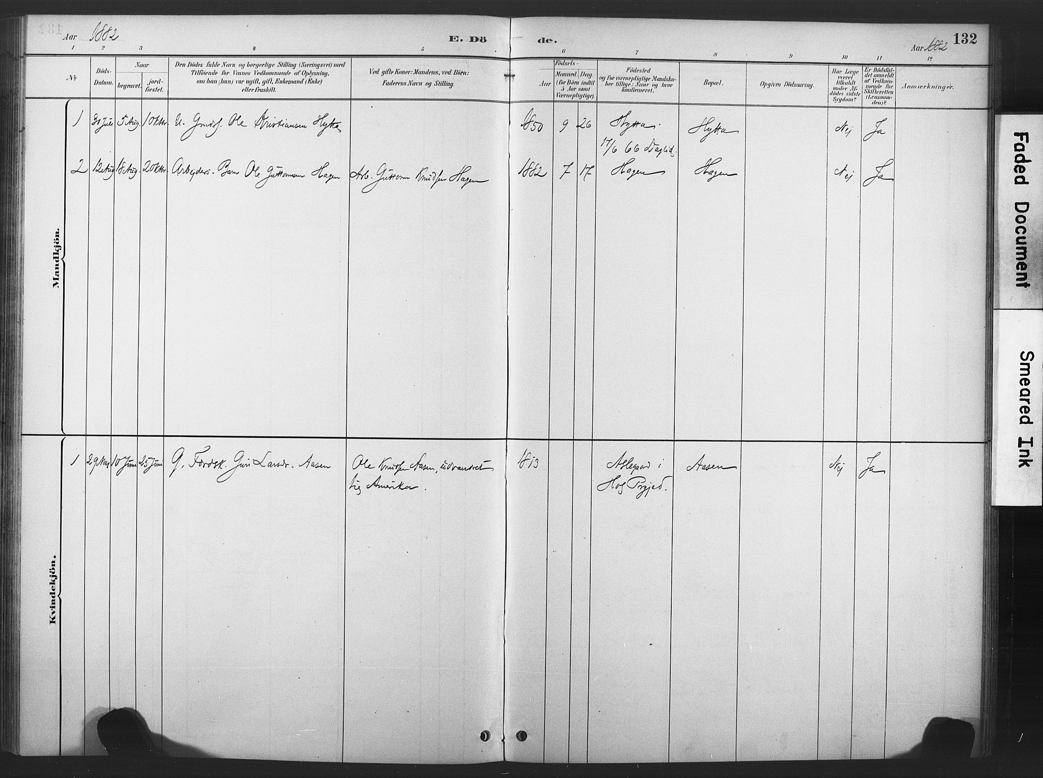 Nore kirkebøker, AV/SAKO-A-238/F/Fd/L0001: Ministerialbok nr. IV 1, 1878-1918, s. 132