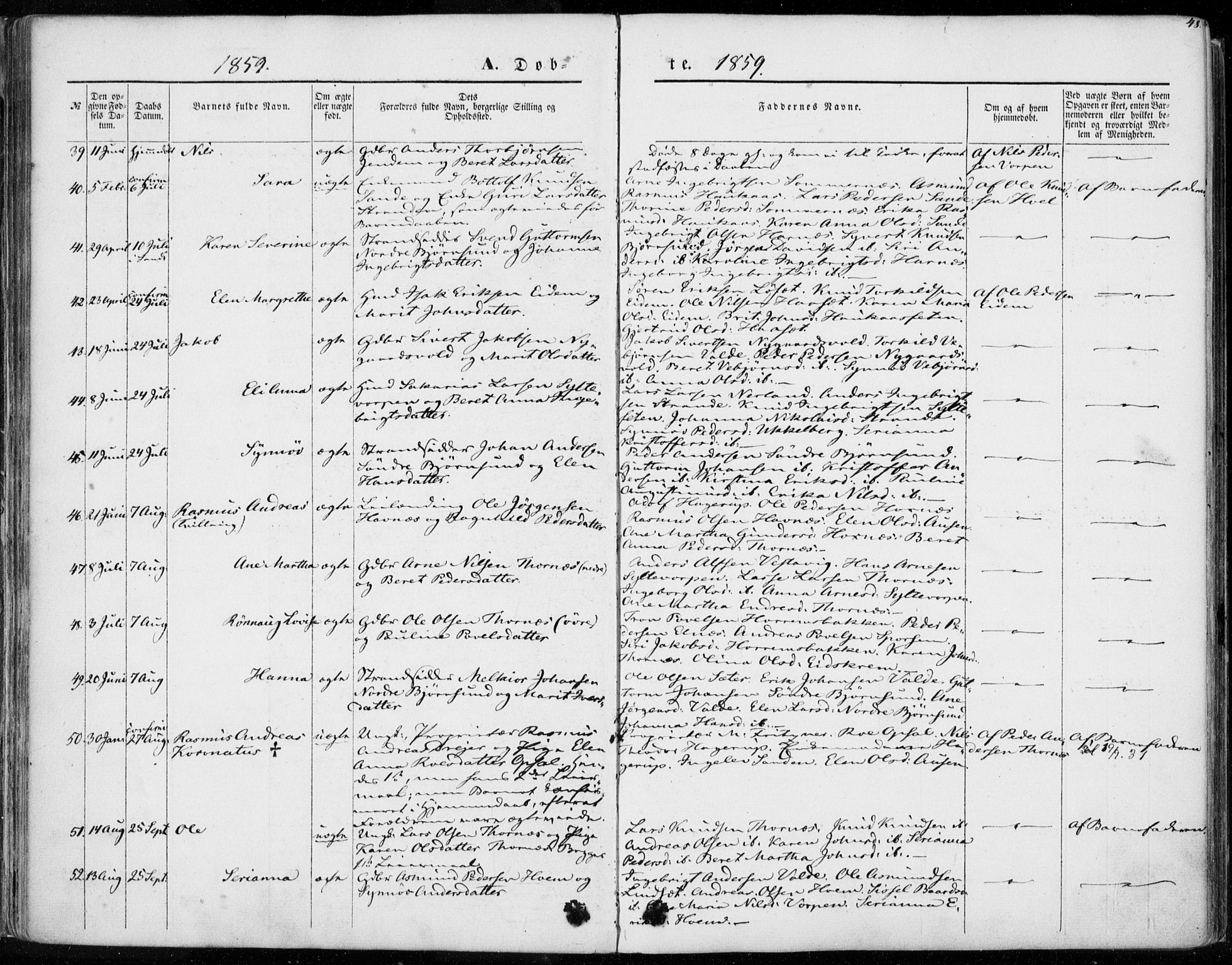 Ministerialprotokoller, klokkerbøker og fødselsregistre - Møre og Romsdal, AV/SAT-A-1454/565/L0748: Ministerialbok nr. 565A02, 1845-1872, s. 48