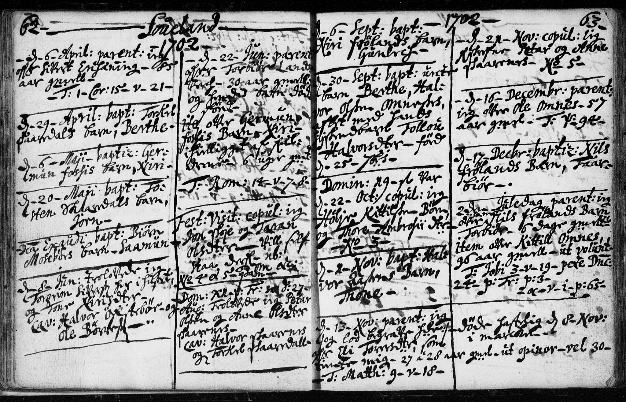 Hjartdal kirkebøker, AV/SAKO-A-270/F/Fa/L0001: Ministerialbok nr. I 1, 1685-1714, s. 62-63