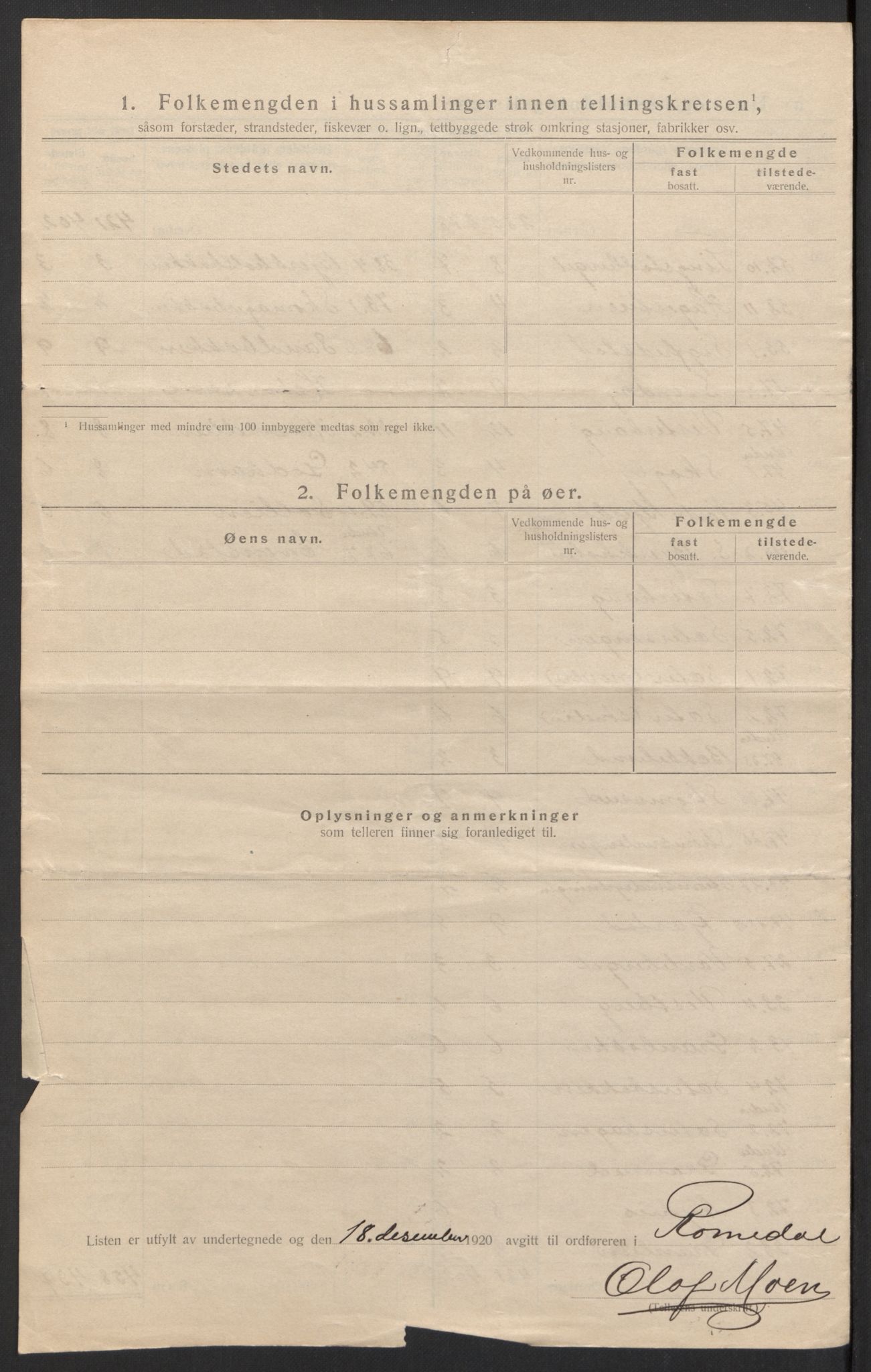 SAH, Folketelling 1920 for 0416 Romedal herred, 1920, s. 33