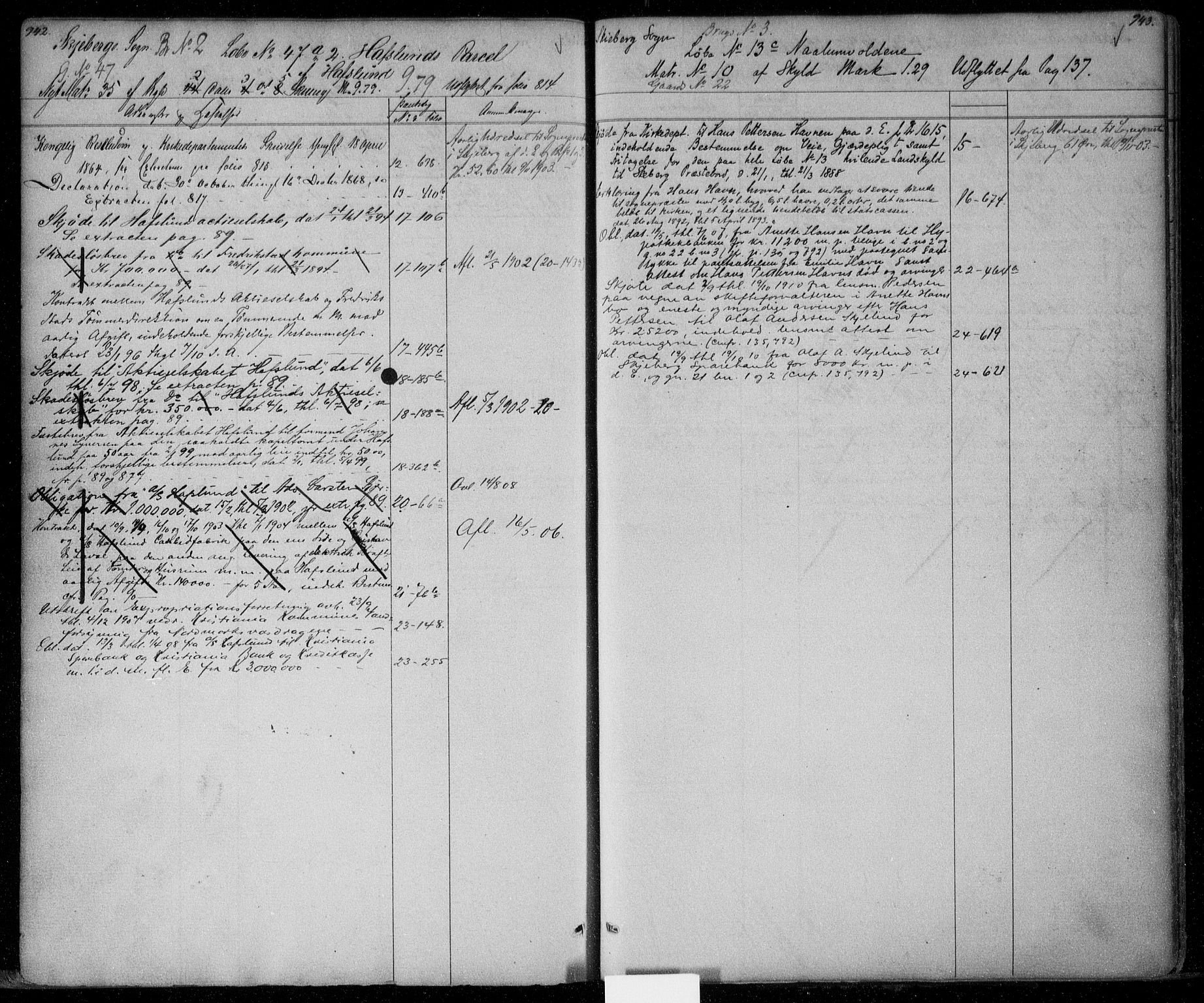 Idd og Marker sorenskriveri, AV/SAO-A-10283/G/Ga/Gac/L0002: Panteregister nr. II 2, 1848-1911, s. 942-943