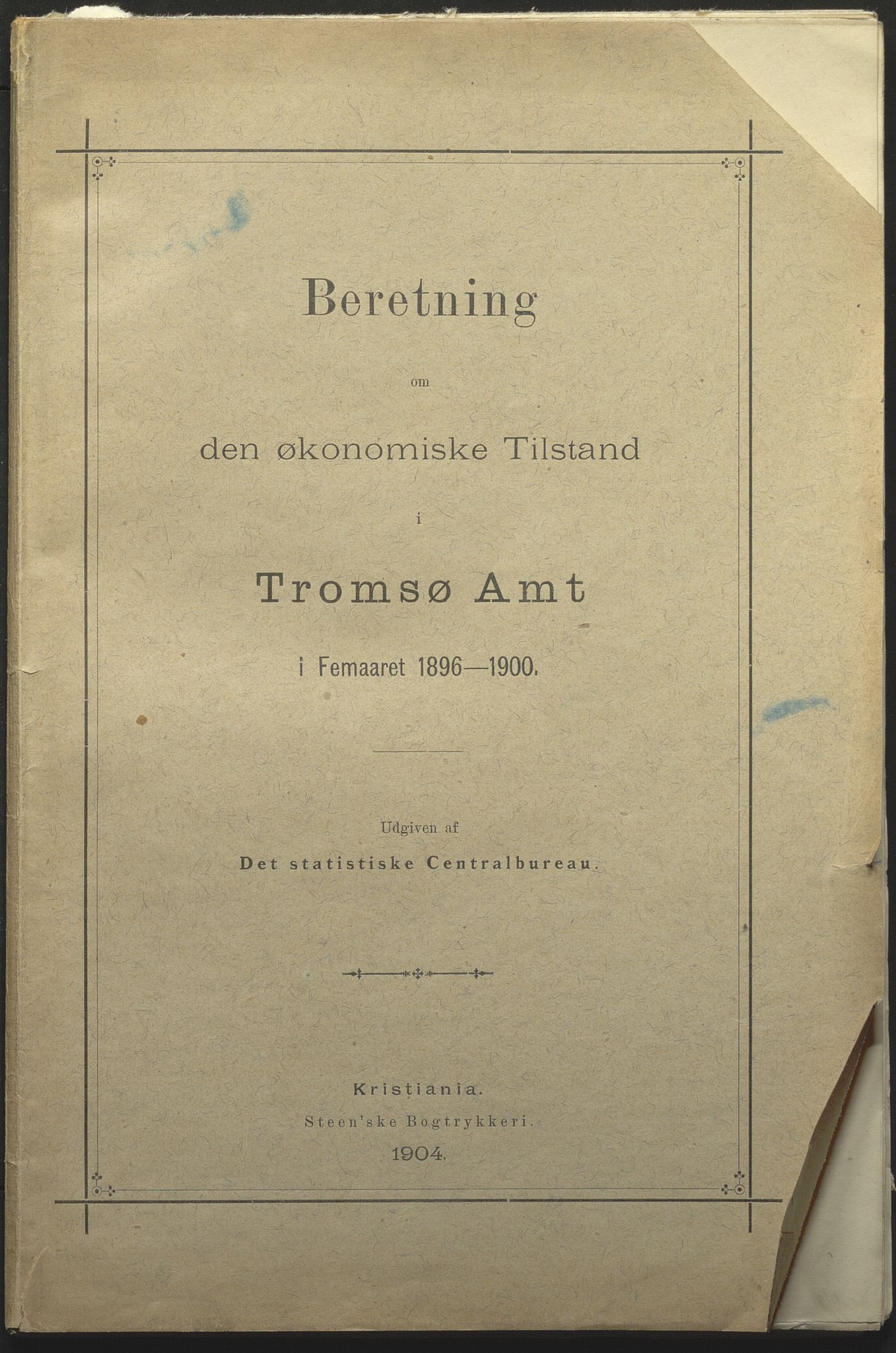 Fylkesmannen i Troms, AV/SATØ-S-0001/A7.25.1/L2072: Femårsberetninger, 1891-1900, s. 303