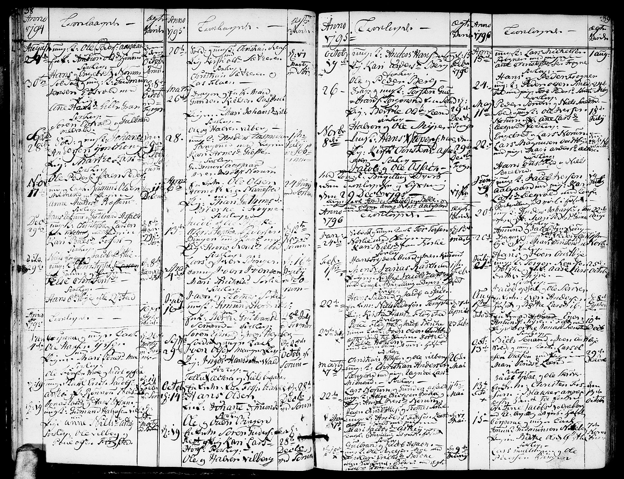 Sørum prestekontor Kirkebøker, AV/SAO-A-10303/F/Fa/L0002: Ministerialbok nr. I 2, 1759-1814, s. 38-39