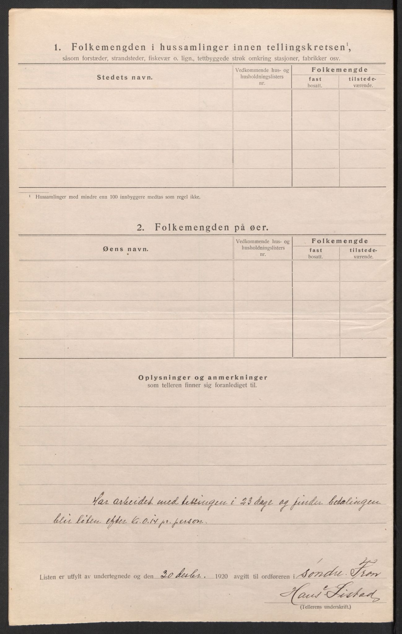 SAH, Folketelling 1920 for 0519 Sør-Fron herred, 1920, s. 11