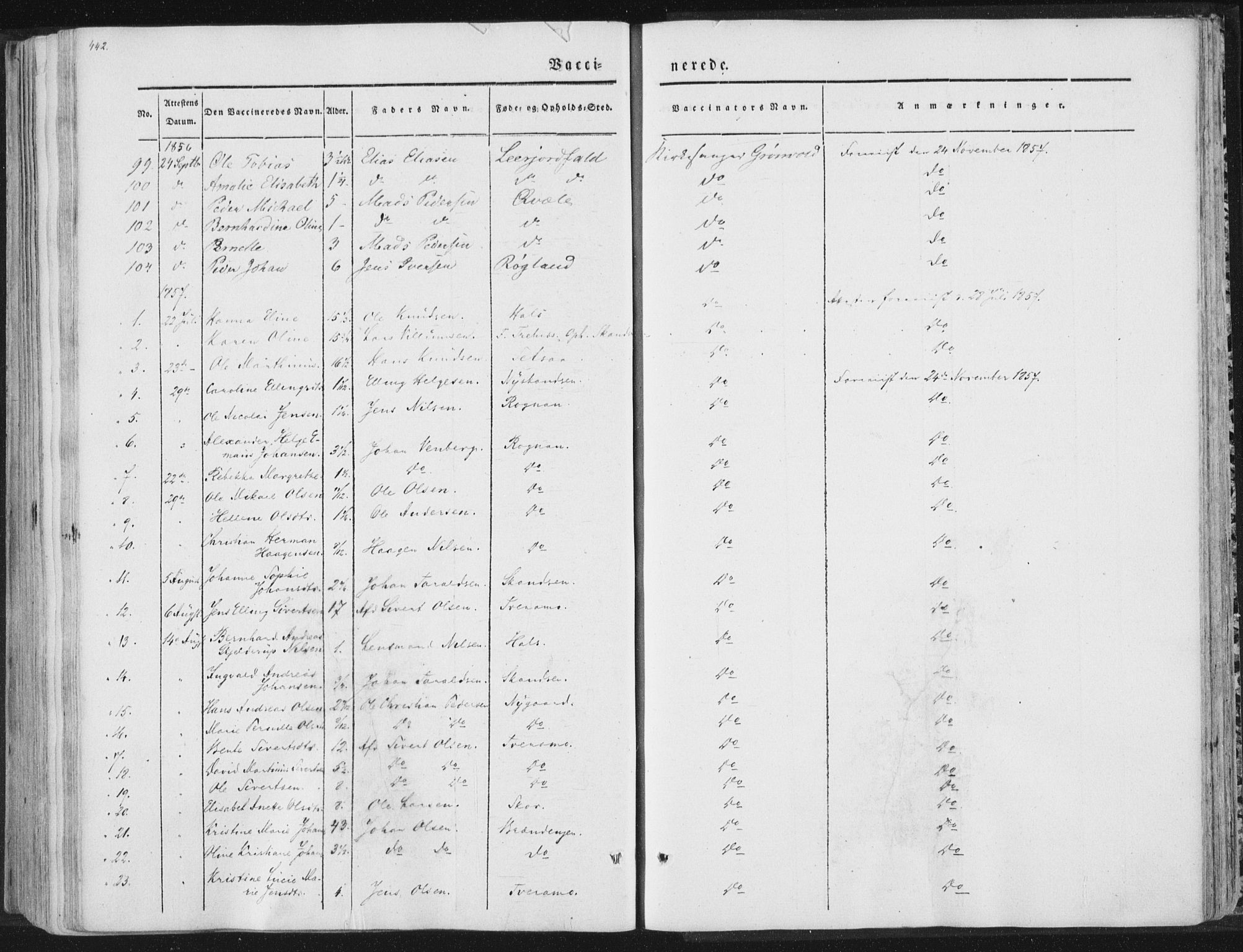 Ministerialprotokoller, klokkerbøker og fødselsregistre - Nordland, AV/SAT-A-1459/847/L0667: Ministerialbok nr. 847A07, 1842-1871, s. 442