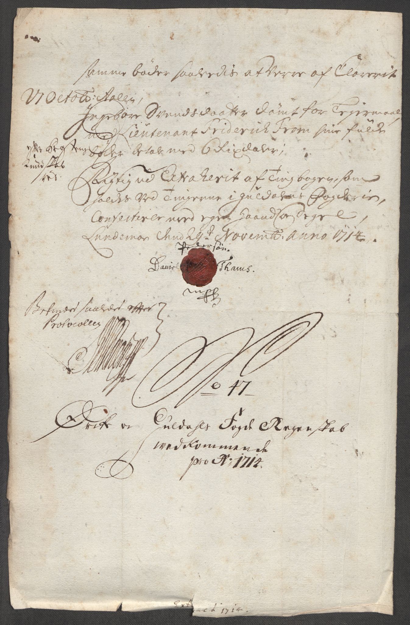 Rentekammeret inntil 1814, Reviderte regnskaper, Fogderegnskap, RA/EA-4092/R60/L3965: Fogderegnskap Orkdal og Gauldal, 1714, s. 373