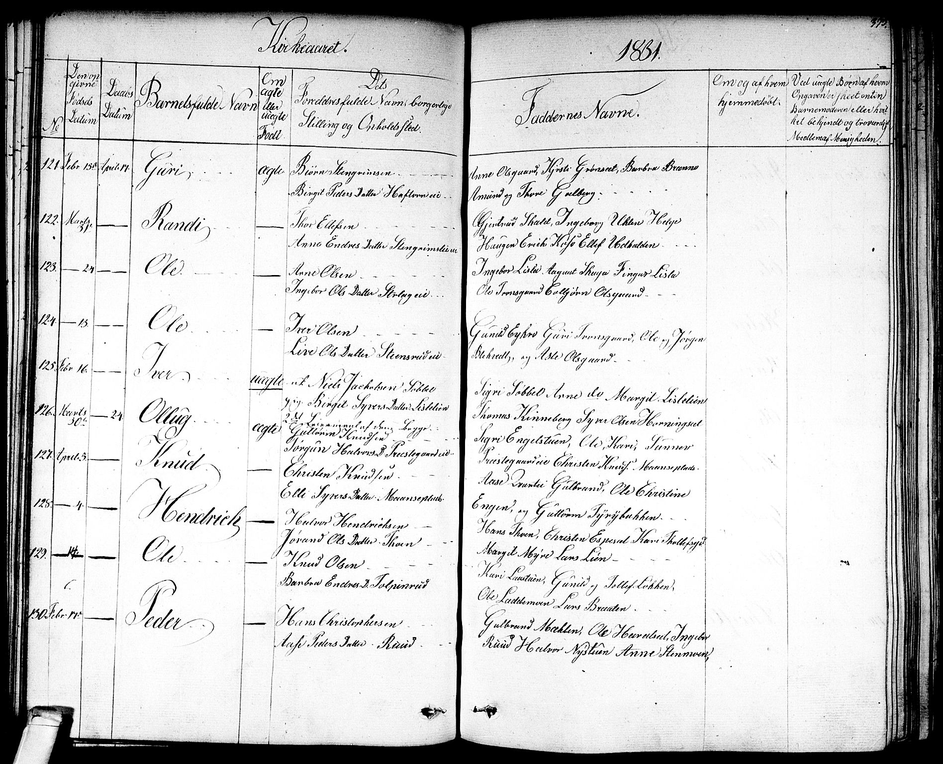 Nes kirkebøker, AV/SAKO-A-236/F/Fa/L0008: Ministerialbok nr. 8, 1824-1834, s. 372-373