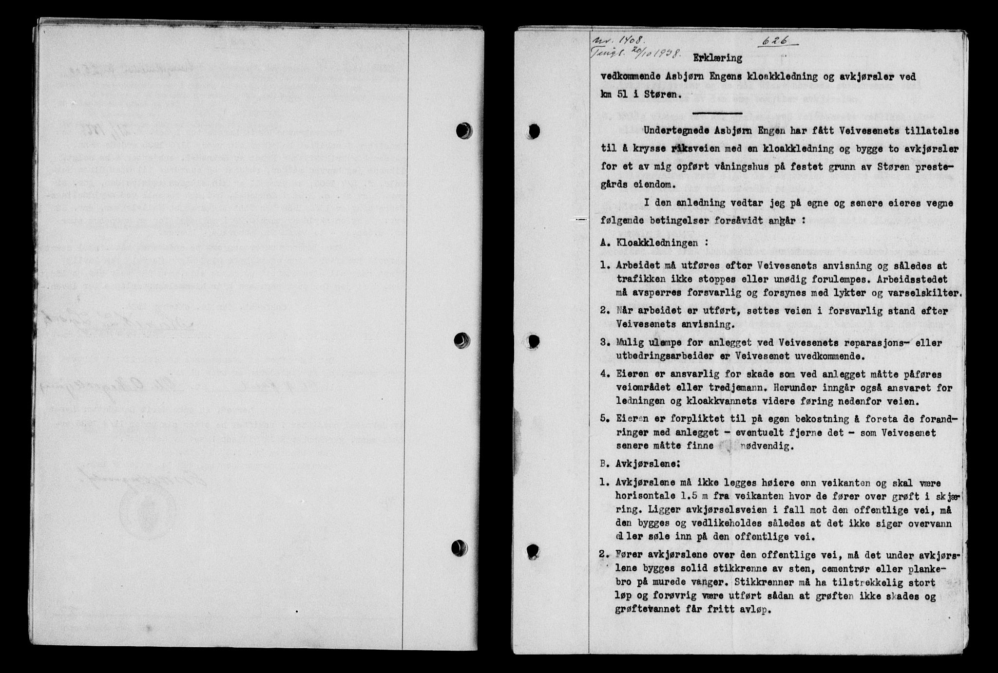 Gauldal sorenskriveri, SAT/A-0014/1/2/2C/L0049: Pantebok nr. 53, 1938-1938, Dagboknr: 1408/1938