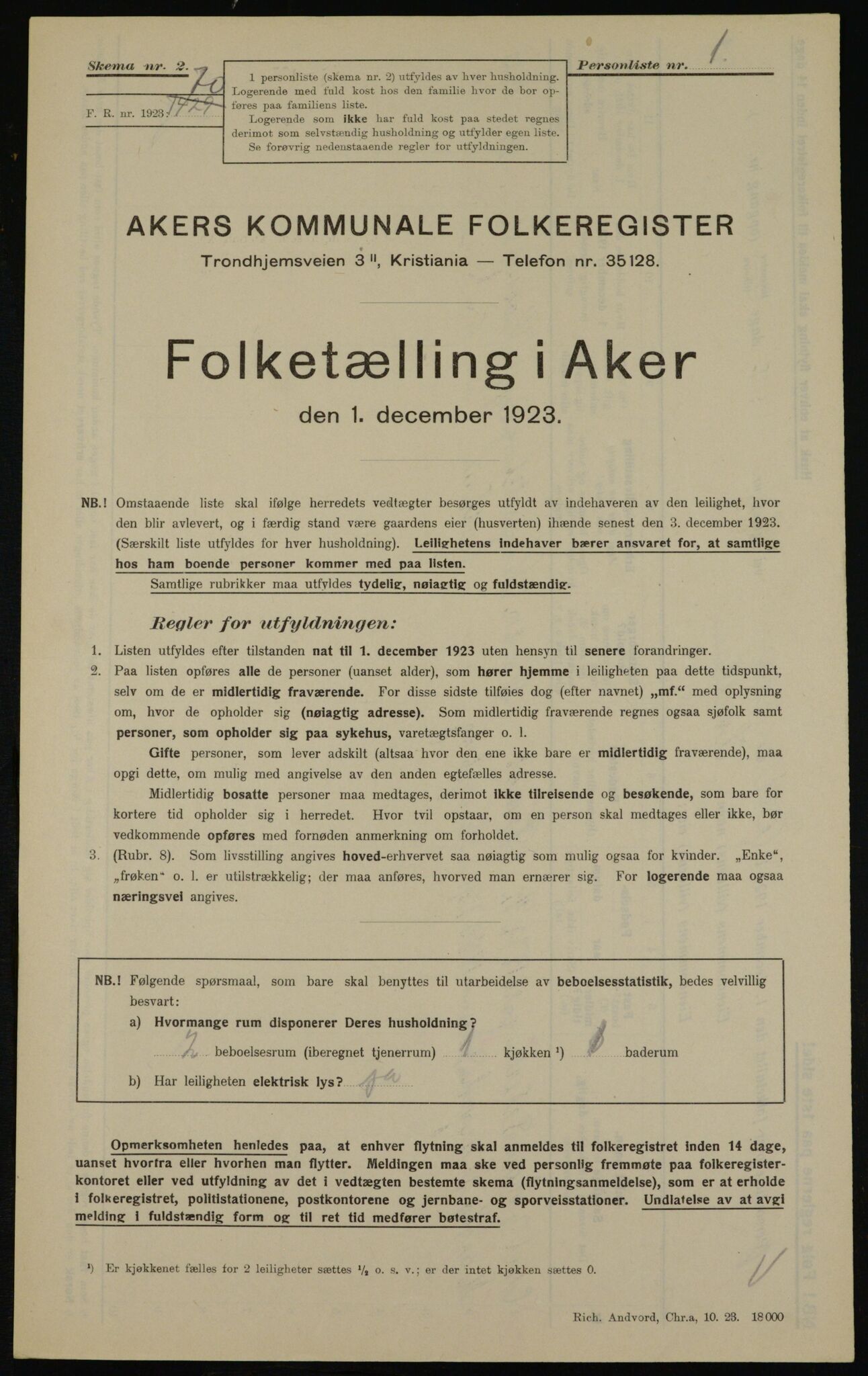 , Kommunal folketelling 1.12.1923 for Aker, 1923, s. 37036