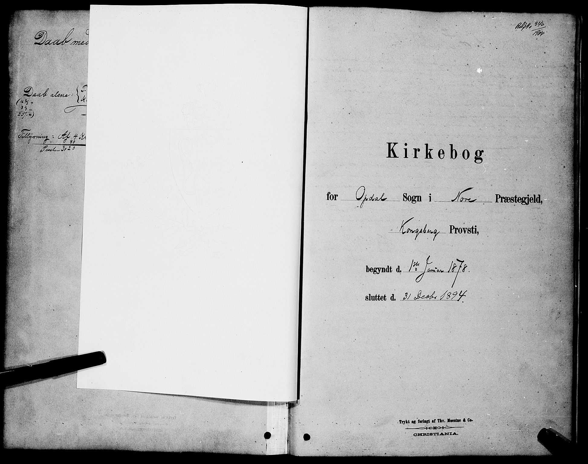 Nore kirkebøker, AV/SAKO-A-238/G/Gb/L0002: Klokkerbok nr. II 2, 1878-1894