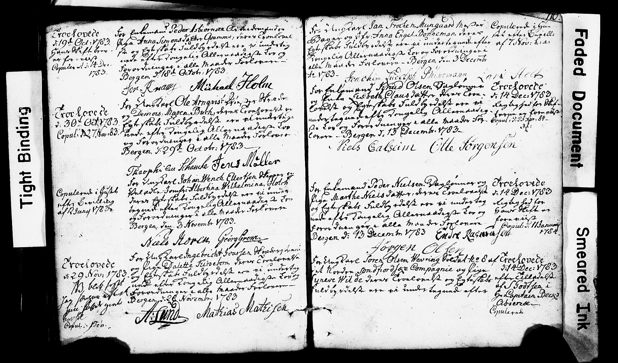 Domkirken sokneprestembete, SAB/A-74801: Forlovererklæringer nr. II.5.1, 1767-1792, s. 109