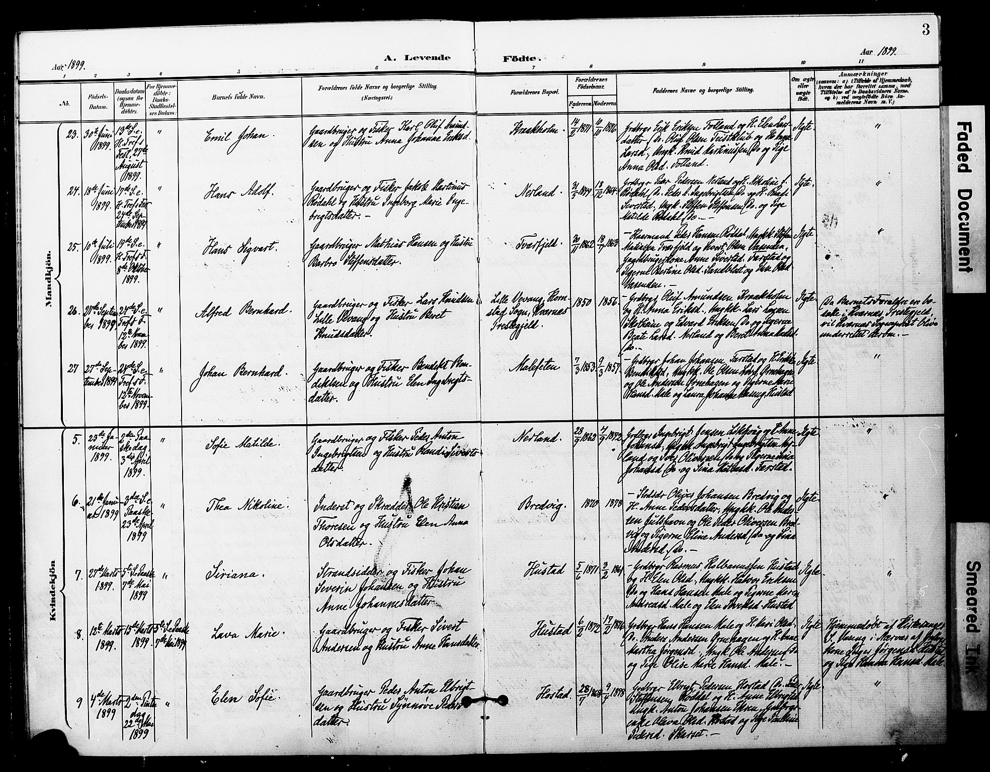 Ministerialprotokoller, klokkerbøker og fødselsregistre - Møre og Romsdal, SAT/A-1454/567/L0779: Ministerialbok nr. 567A02, 1898-1902, s. 3