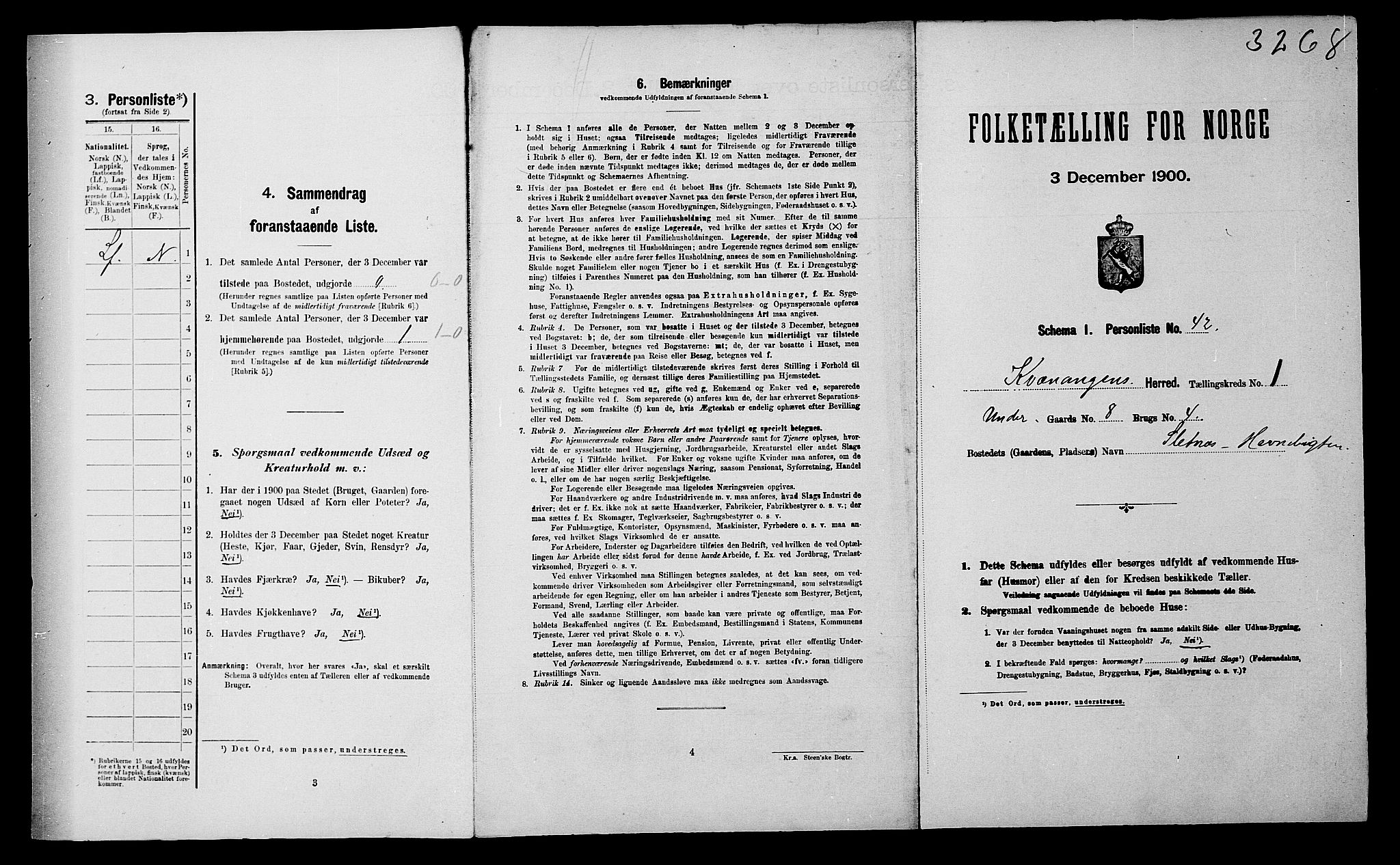 SATØ, Folketelling 1900 for 1943 Kvænangen herred, 1900, s. 122