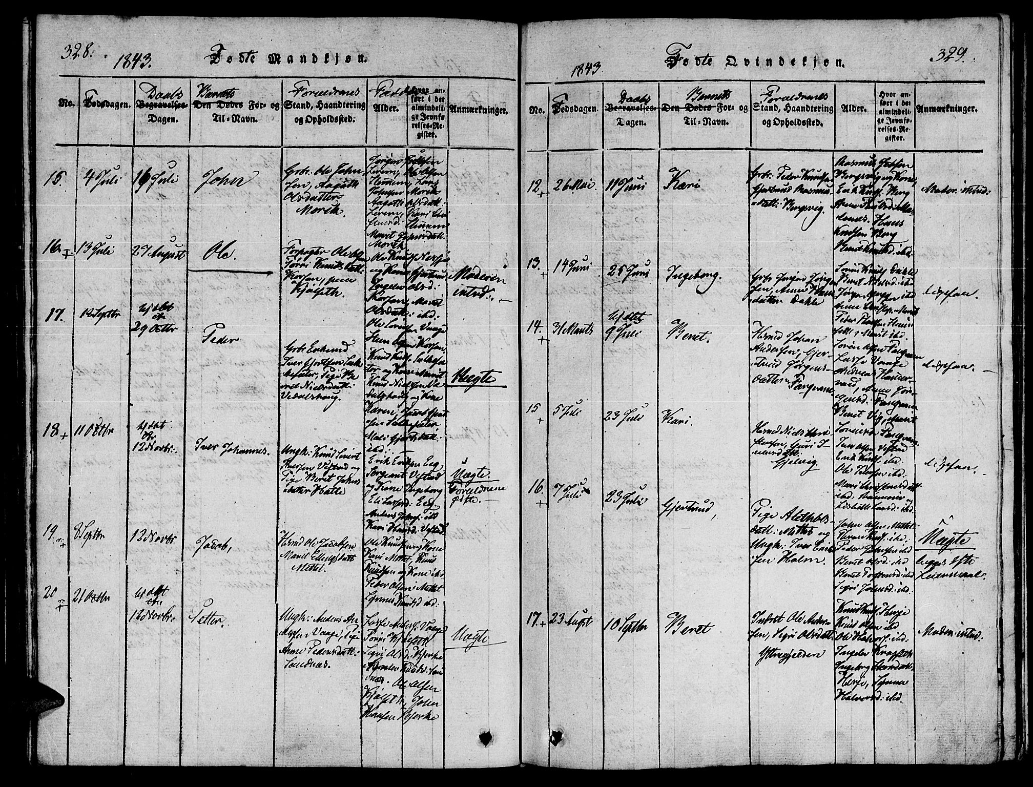 Ministerialprotokoller, klokkerbøker og fødselsregistre - Møre og Romsdal, AV/SAT-A-1454/547/L0602: Ministerialbok nr. 547A04, 1818-1845, s. 328-329