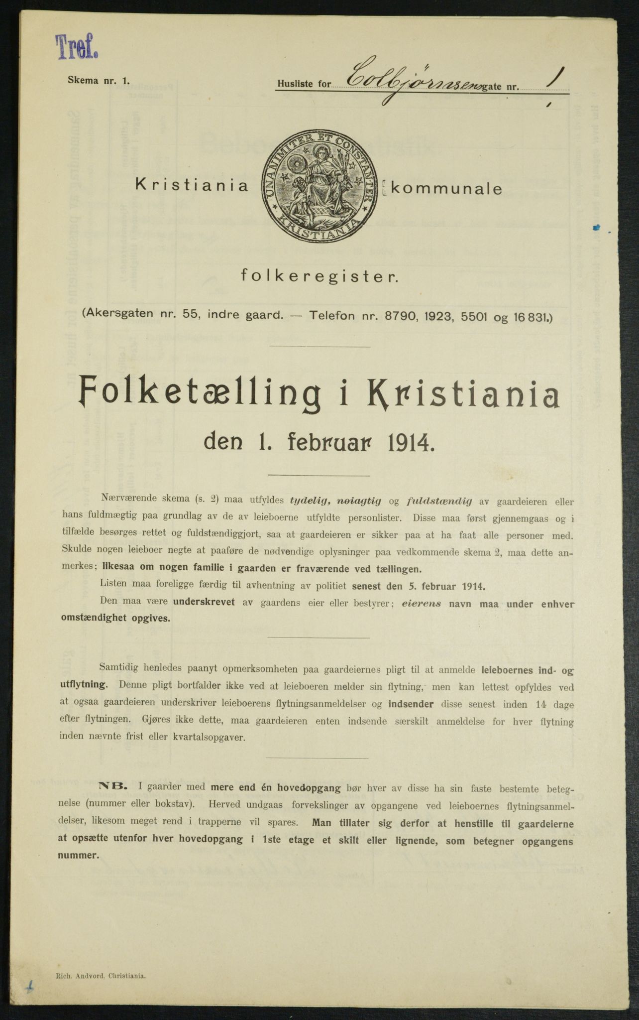 OBA, Kommunal folketelling 1.2.1914 for Kristiania, 1914, s. 13034